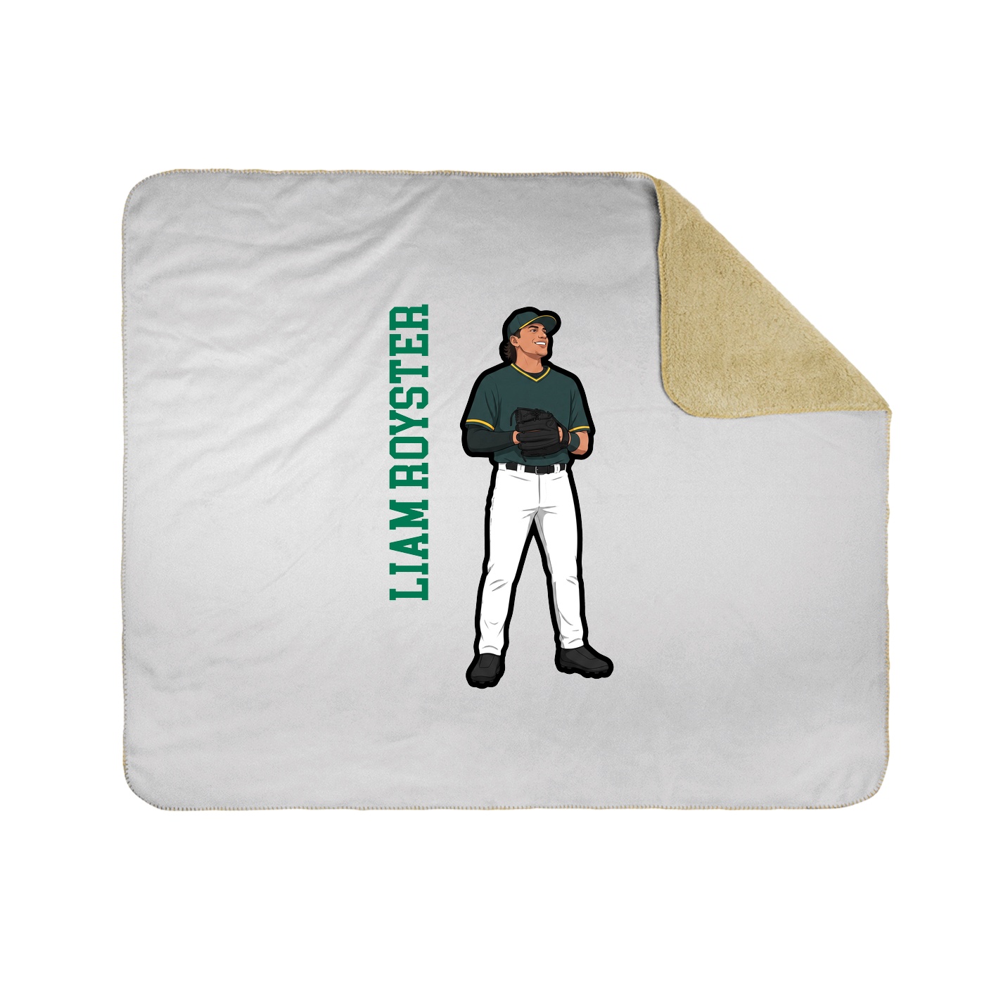 Throw Blanket — Name Vertical in White