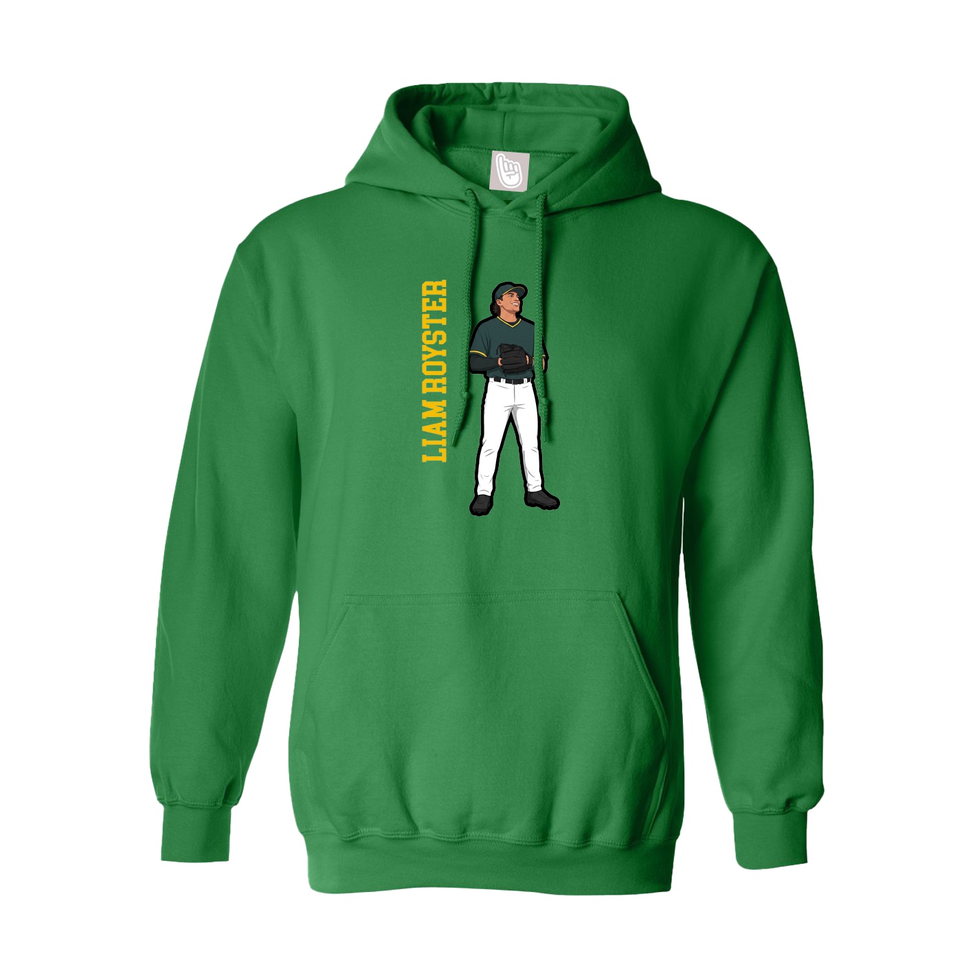 Hoodie — Name Vertical in Green