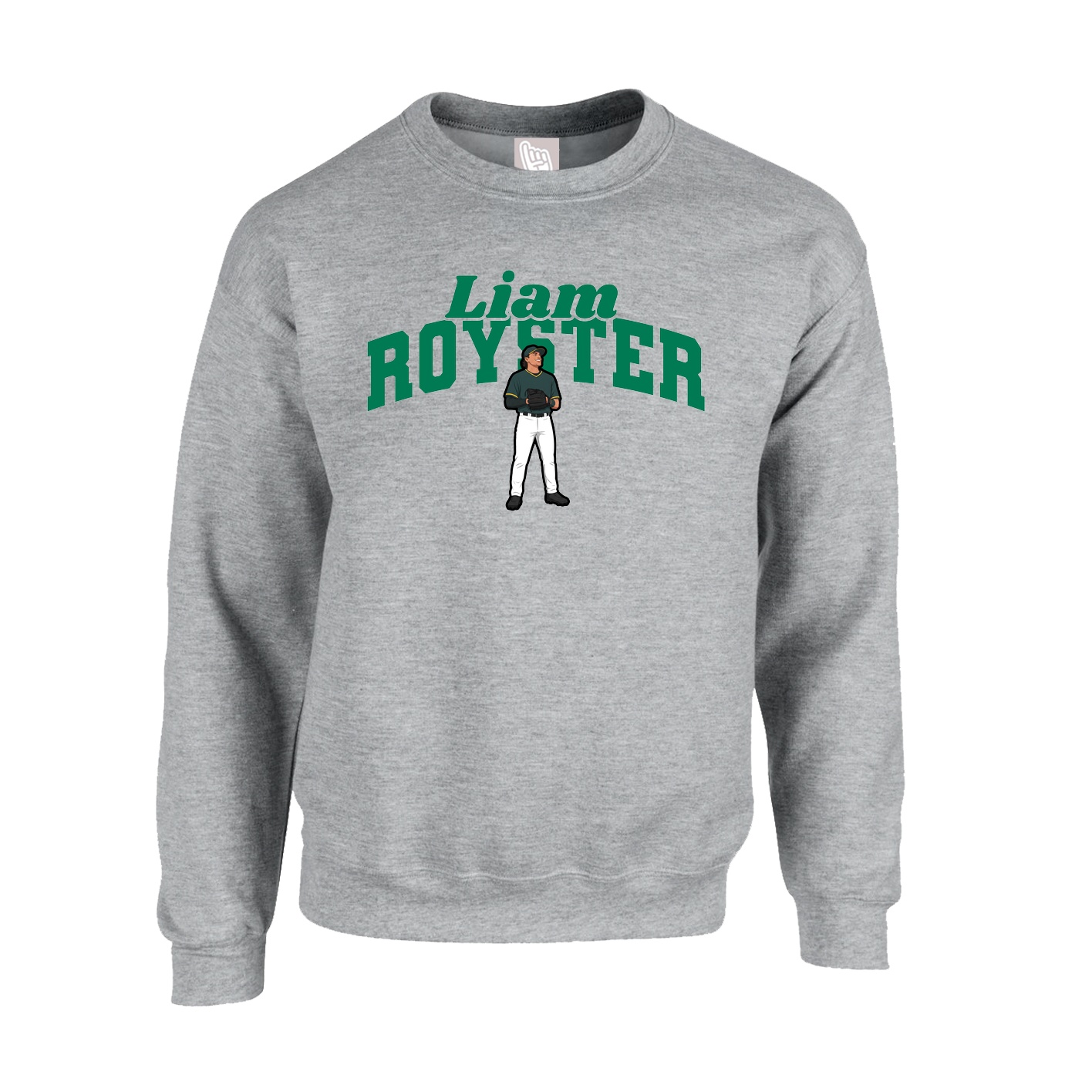 Fleece Crew — Signature Arch in Grey