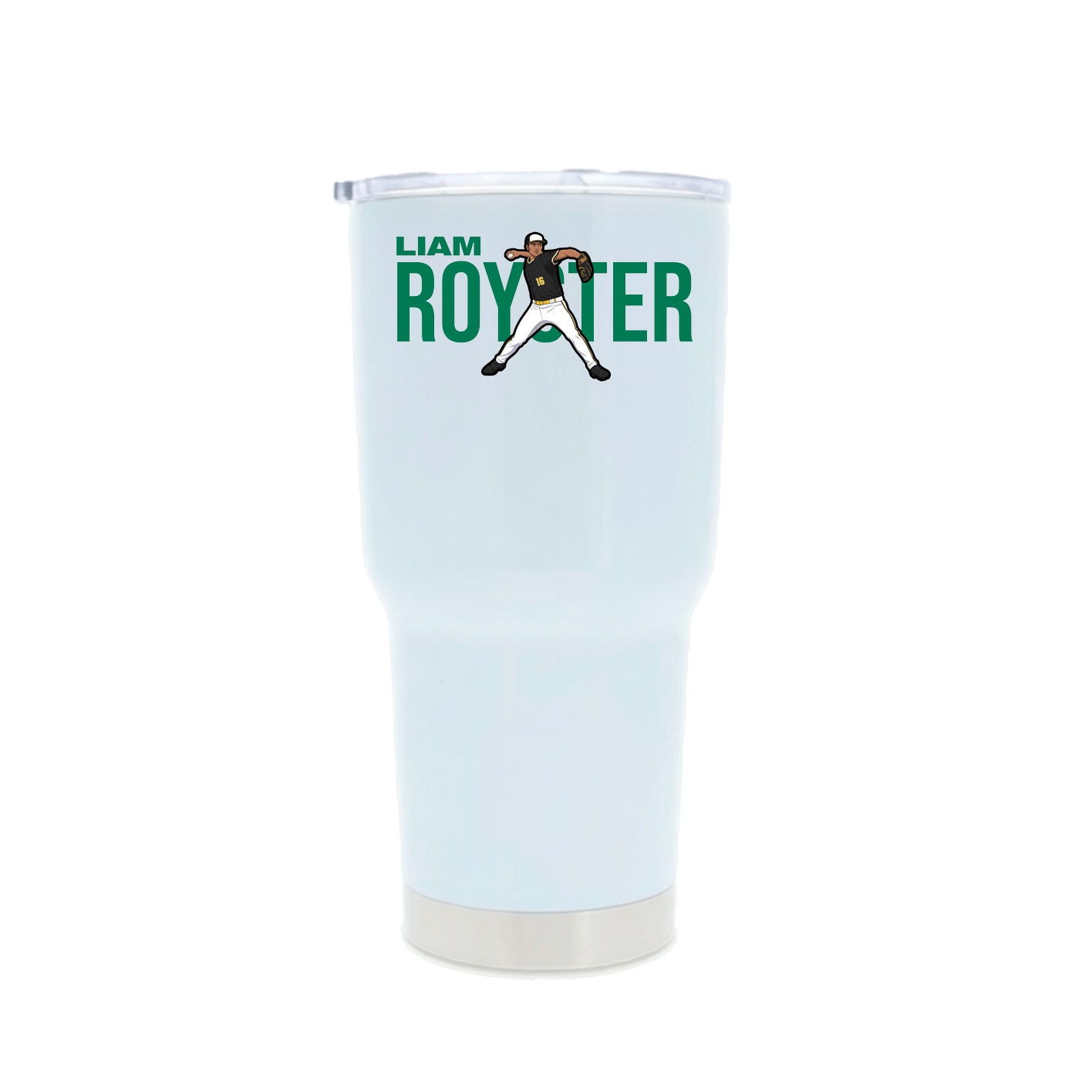 30oz Stainless Steel Tumbler — Player Name in White