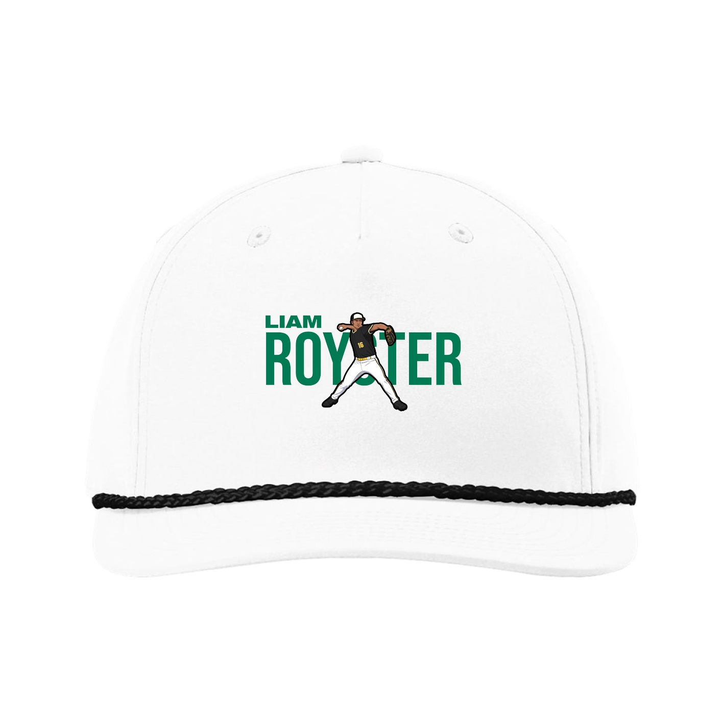 Five-Panel Classic Rope Cap — Player Name in White