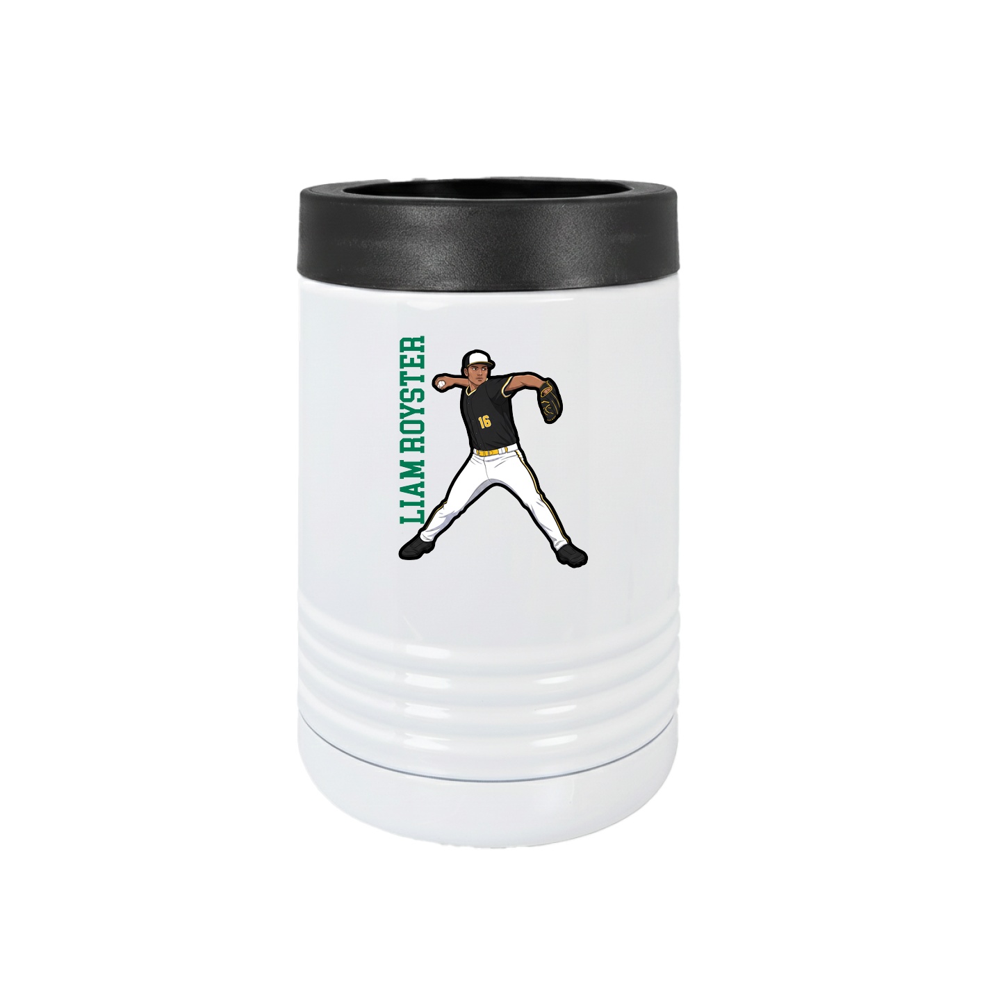 Beverage Holder — Name Vertical in White