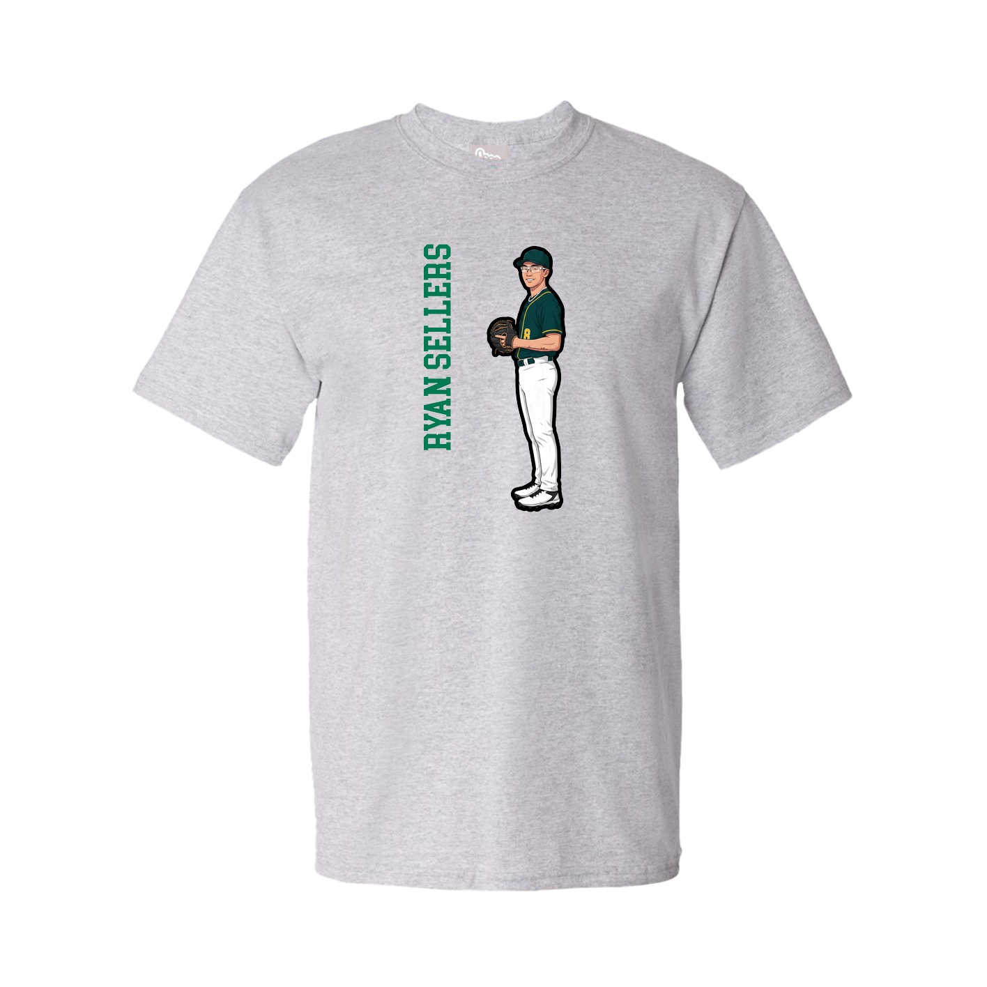 Tee — Name Vertical in Grey