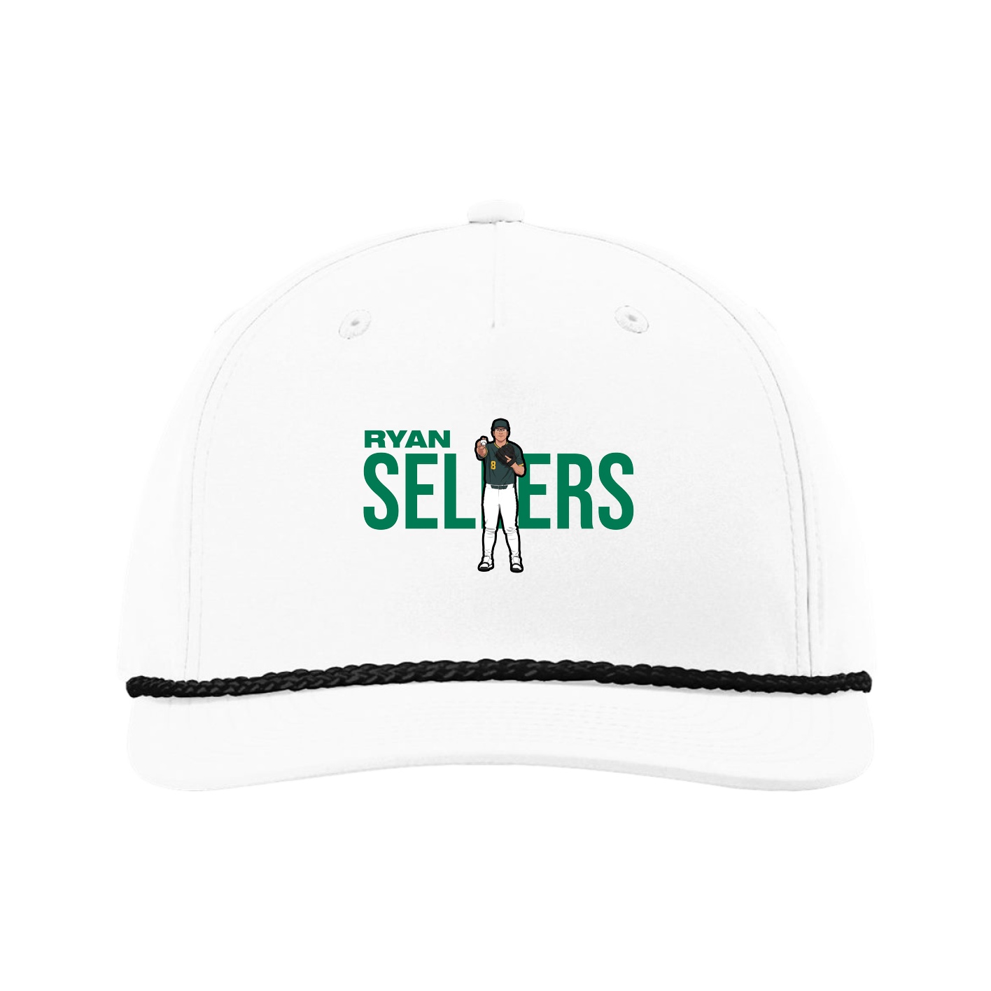 Five-Panel Classic Rope Cap — Player Name in White