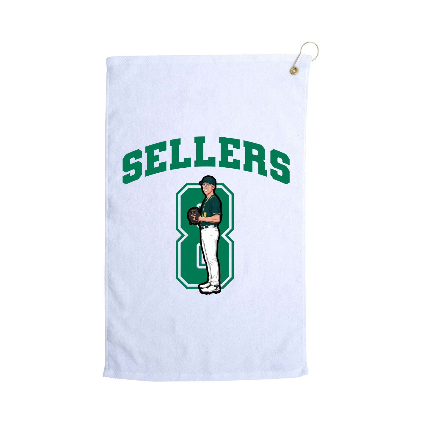 Golf Towel — Number in White