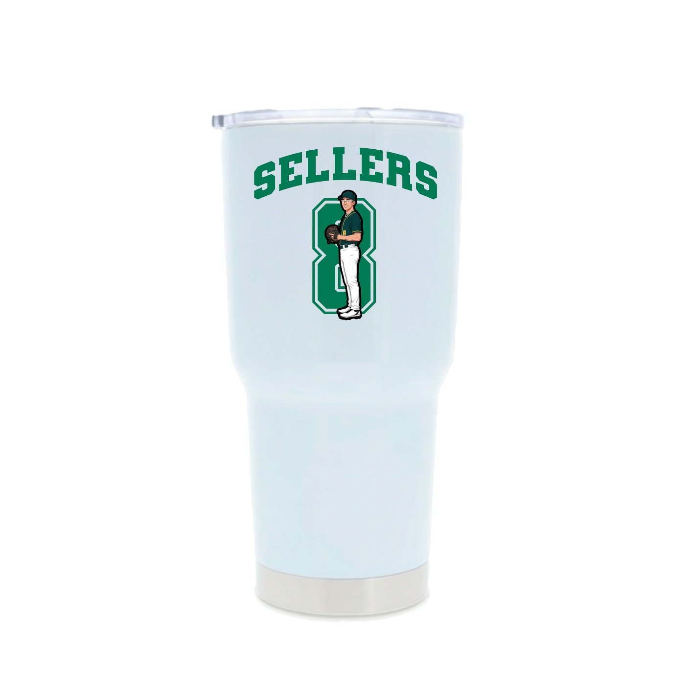 30oz Stainless Steel Tumbler — Number in White
