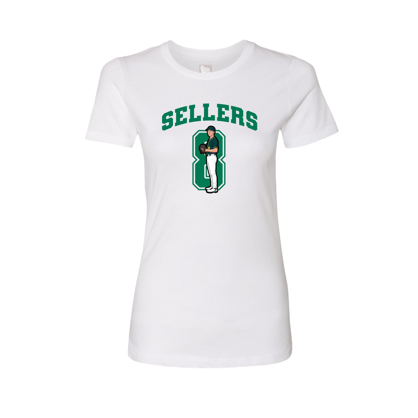 Fitted Women's Tee — Number in White