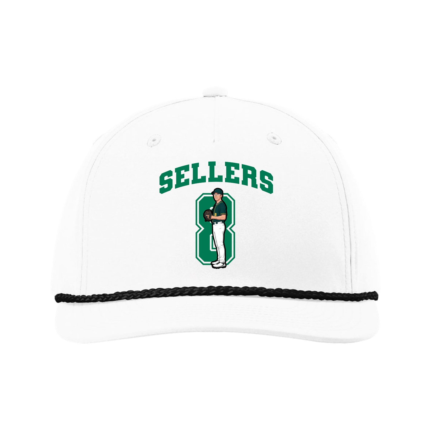 Five-Panel Classic Rope Cap — Number in White