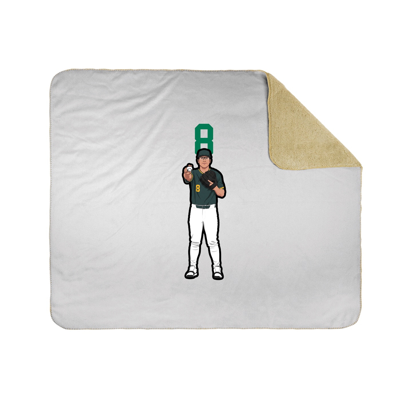 Throw Blanket — Number Top in White
