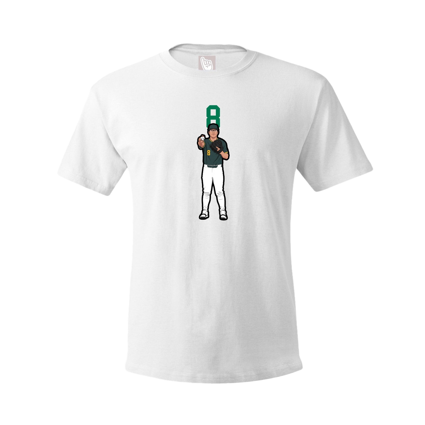 Youth Tee — Number Top in White