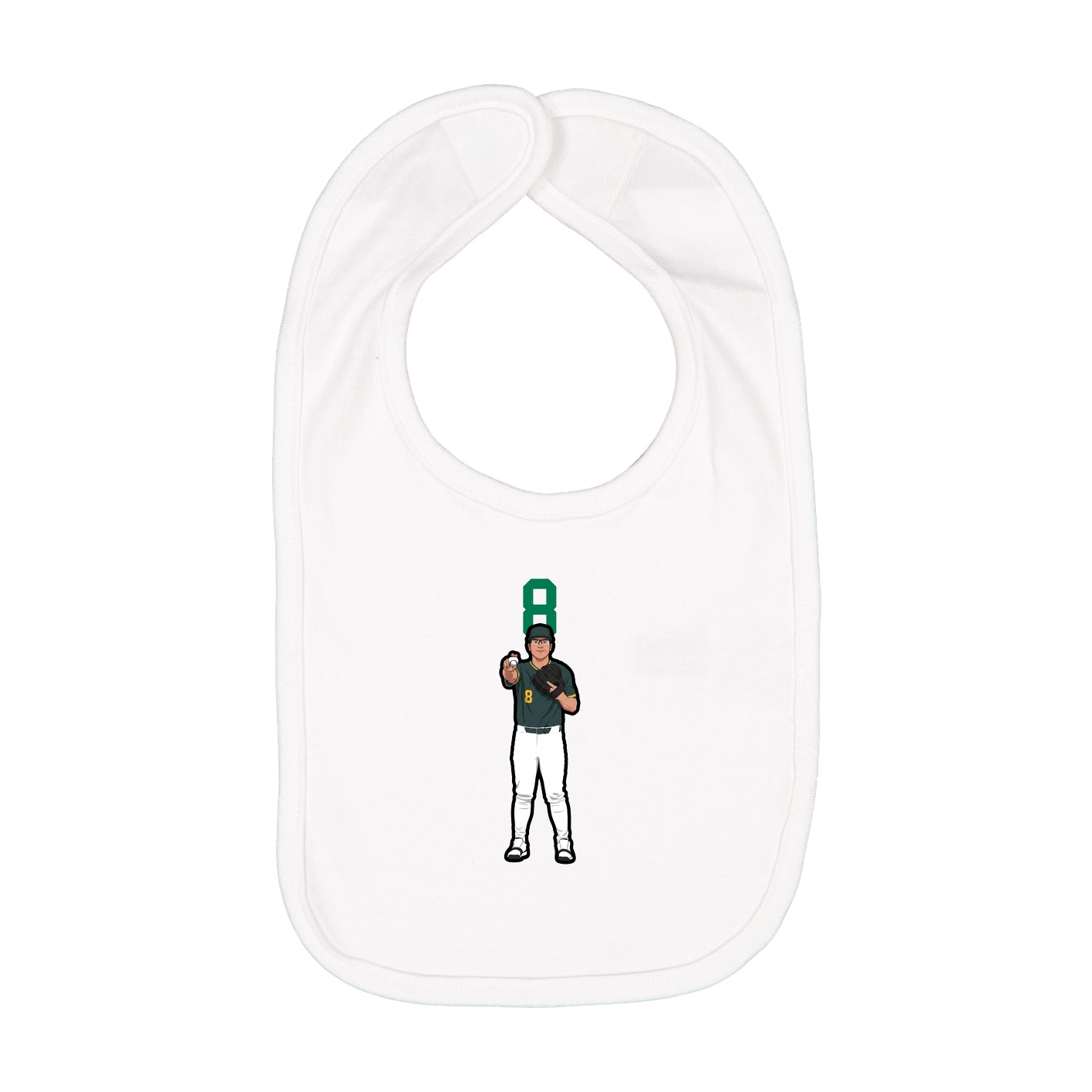Infant Bib — Number Top in White