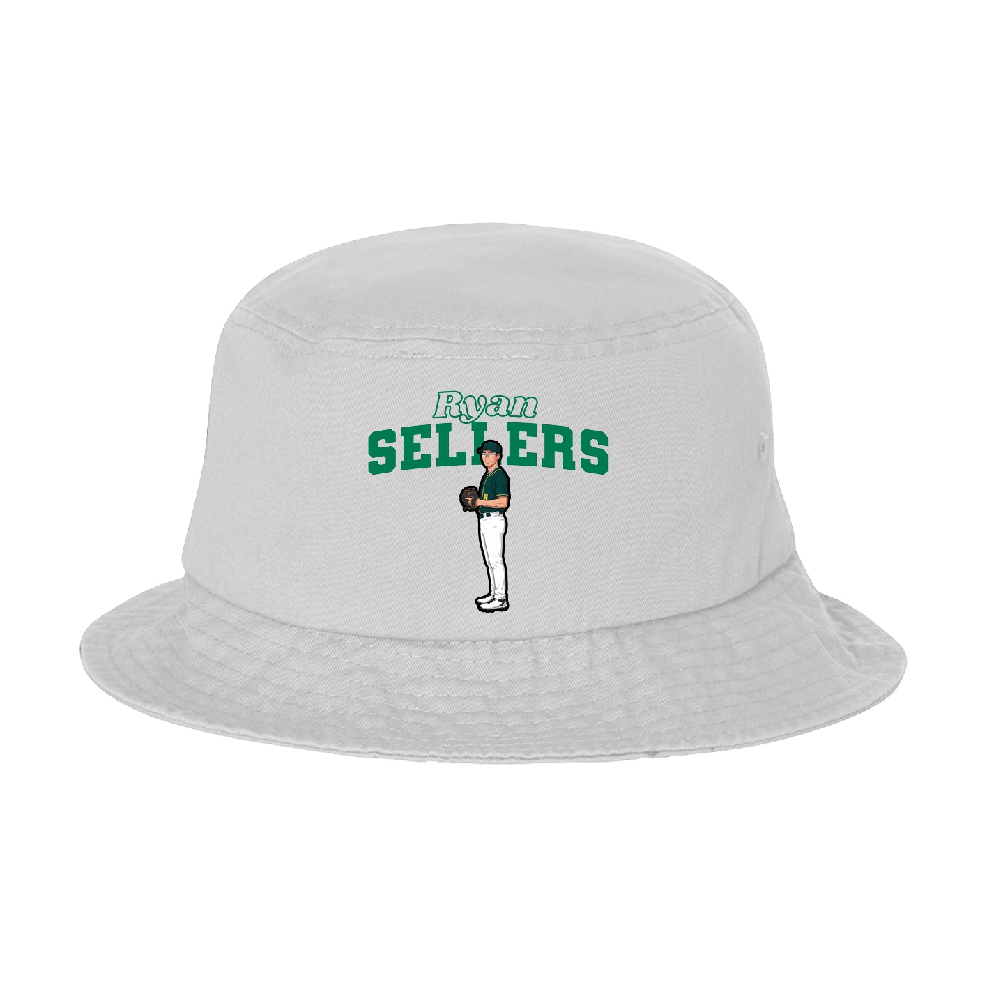 Bucket Cap — Name Arch in White