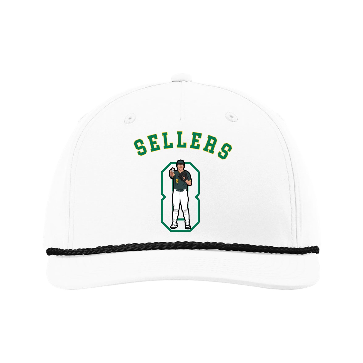 Five-Panel Classic Rope Cap — Shirsey Arch in White