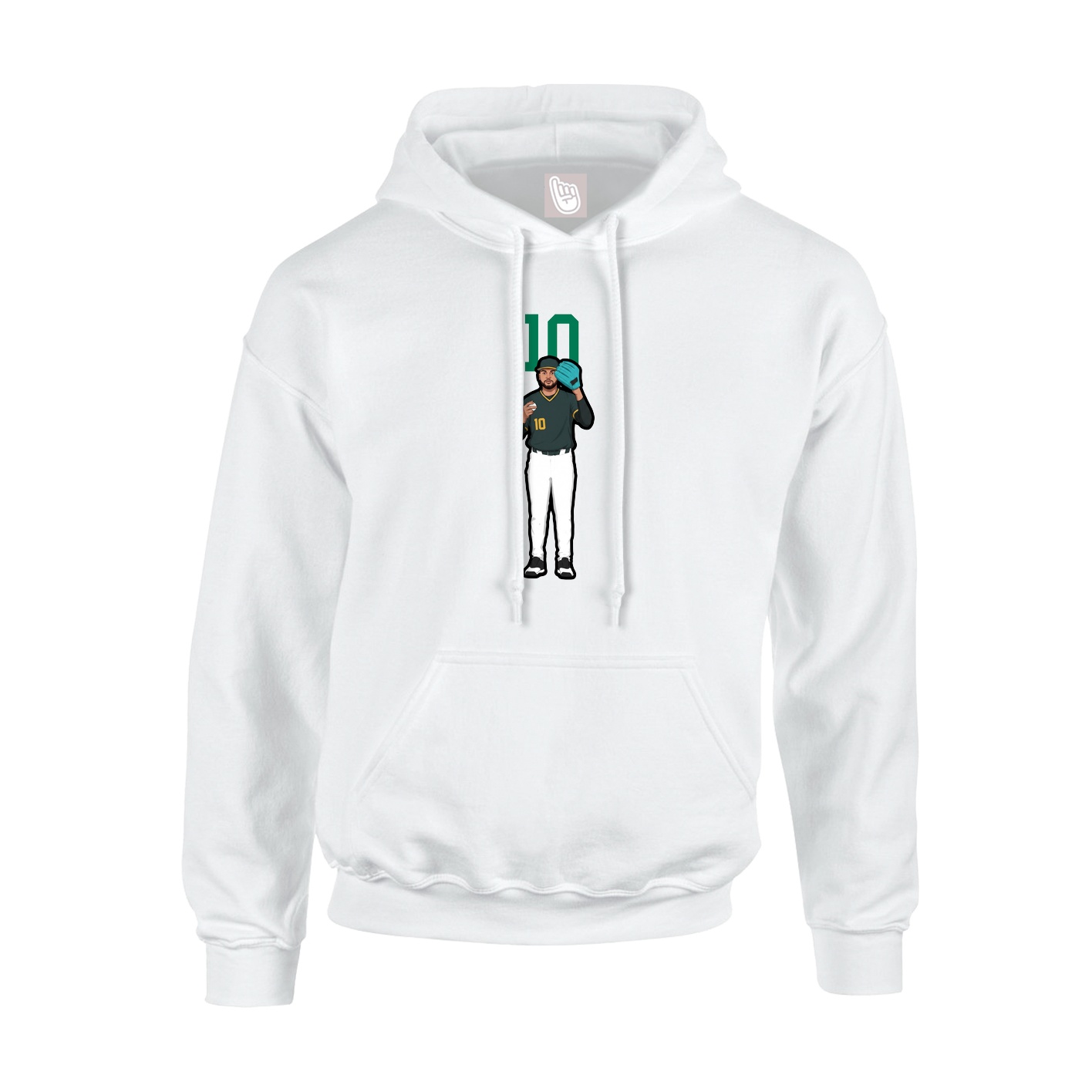 Hoodie — Number Top in White