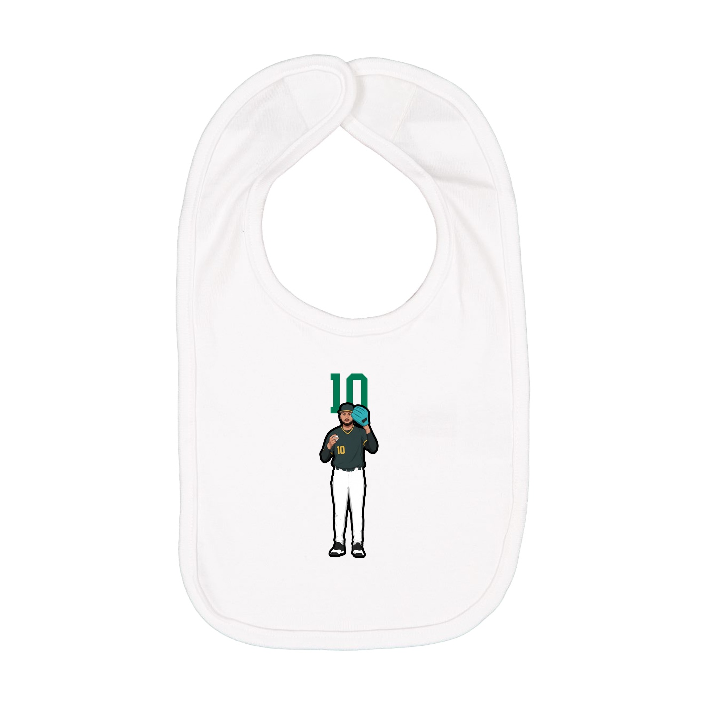 Infant Bib — Number Top in White
