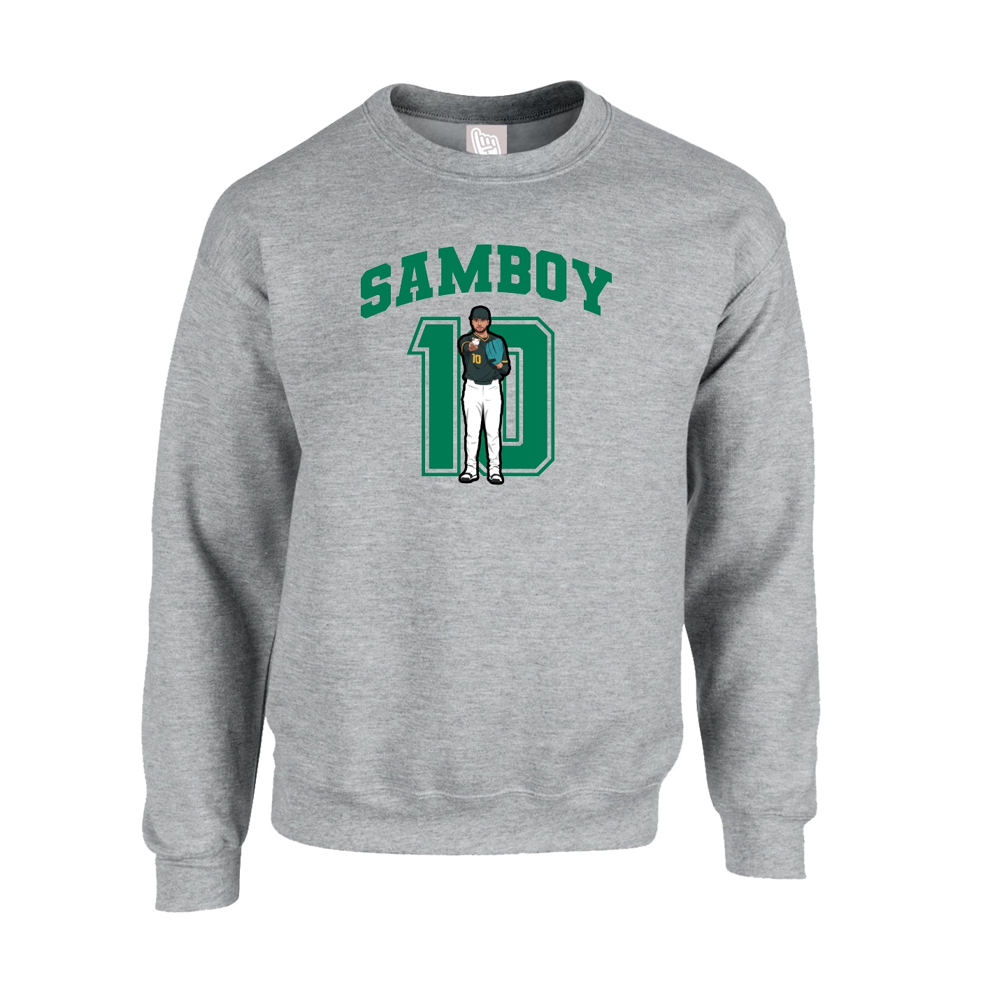 Fleece Crew — Number in Grey