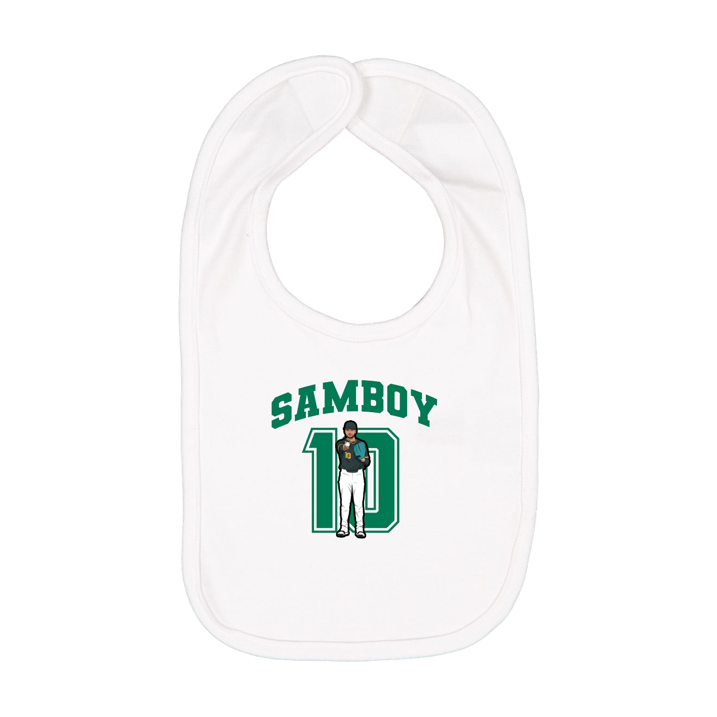 Infant Bib — Number in White