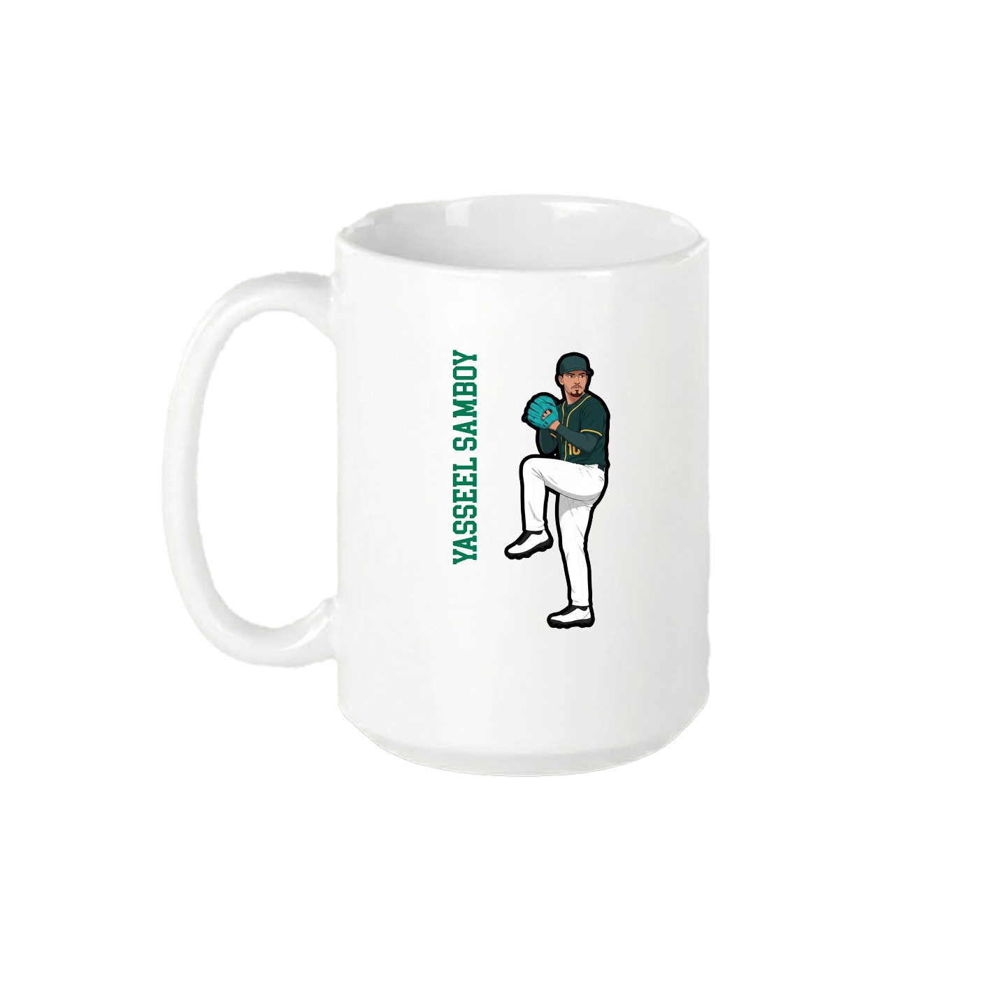15oz Coffee Mug — Name Vertical in White