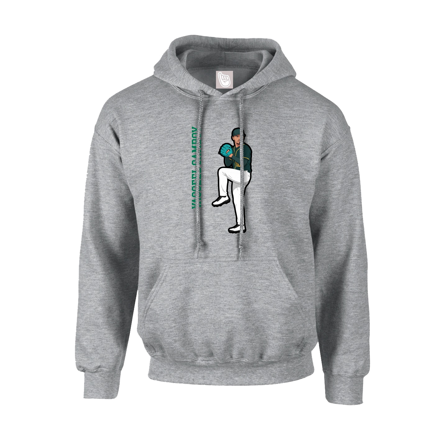 Youth Hoodie — Name Vertical in Grey