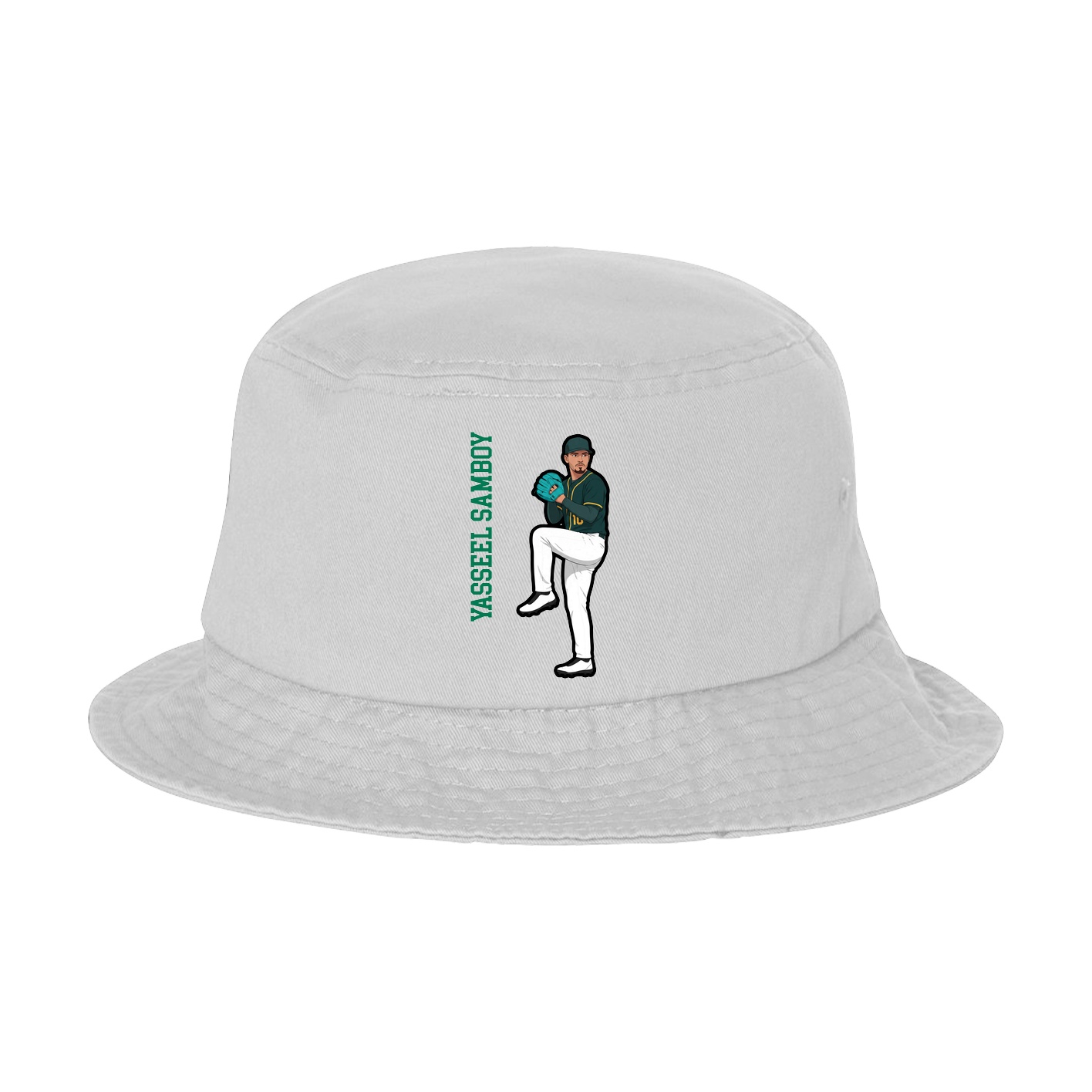 Bucket Cap — Name Vertical in White
