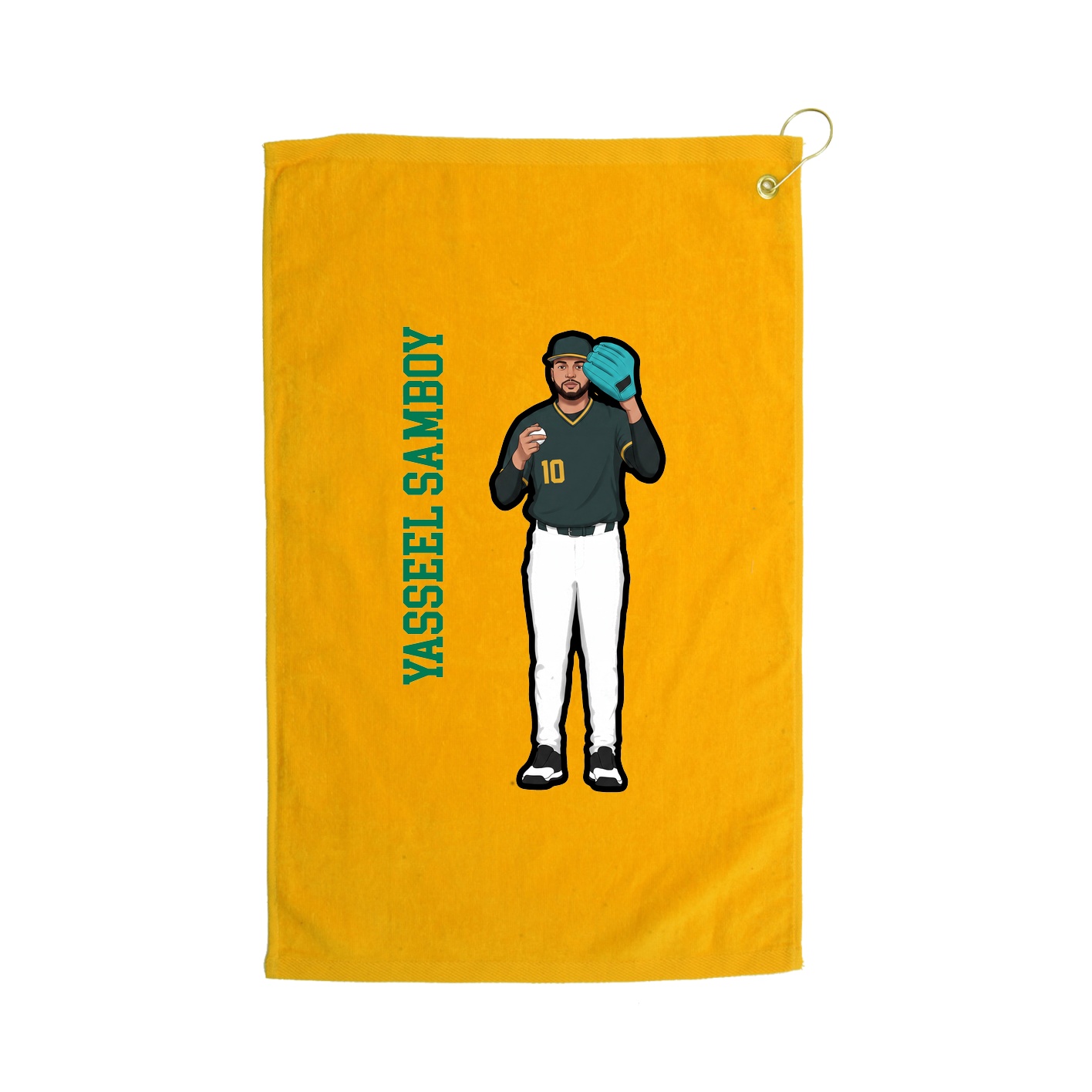 Golf Towel — Name Vertical in Gold