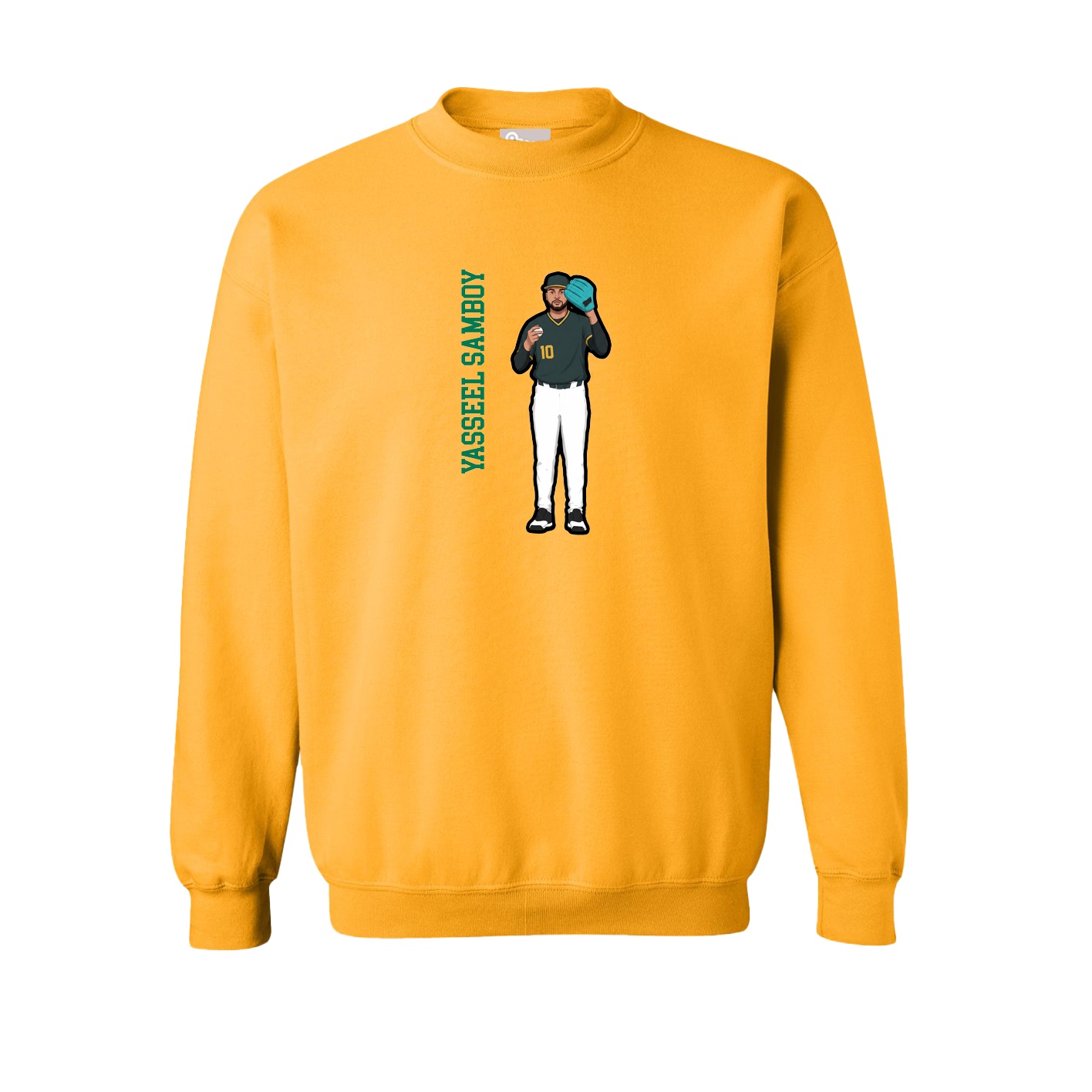 Fleece Crew — Name Vertical in Gold