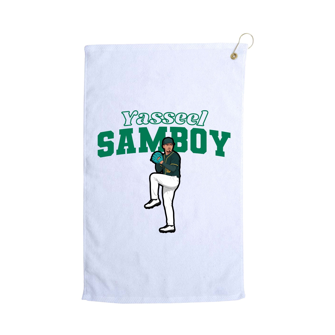Golf Towel — Name Arch in White
