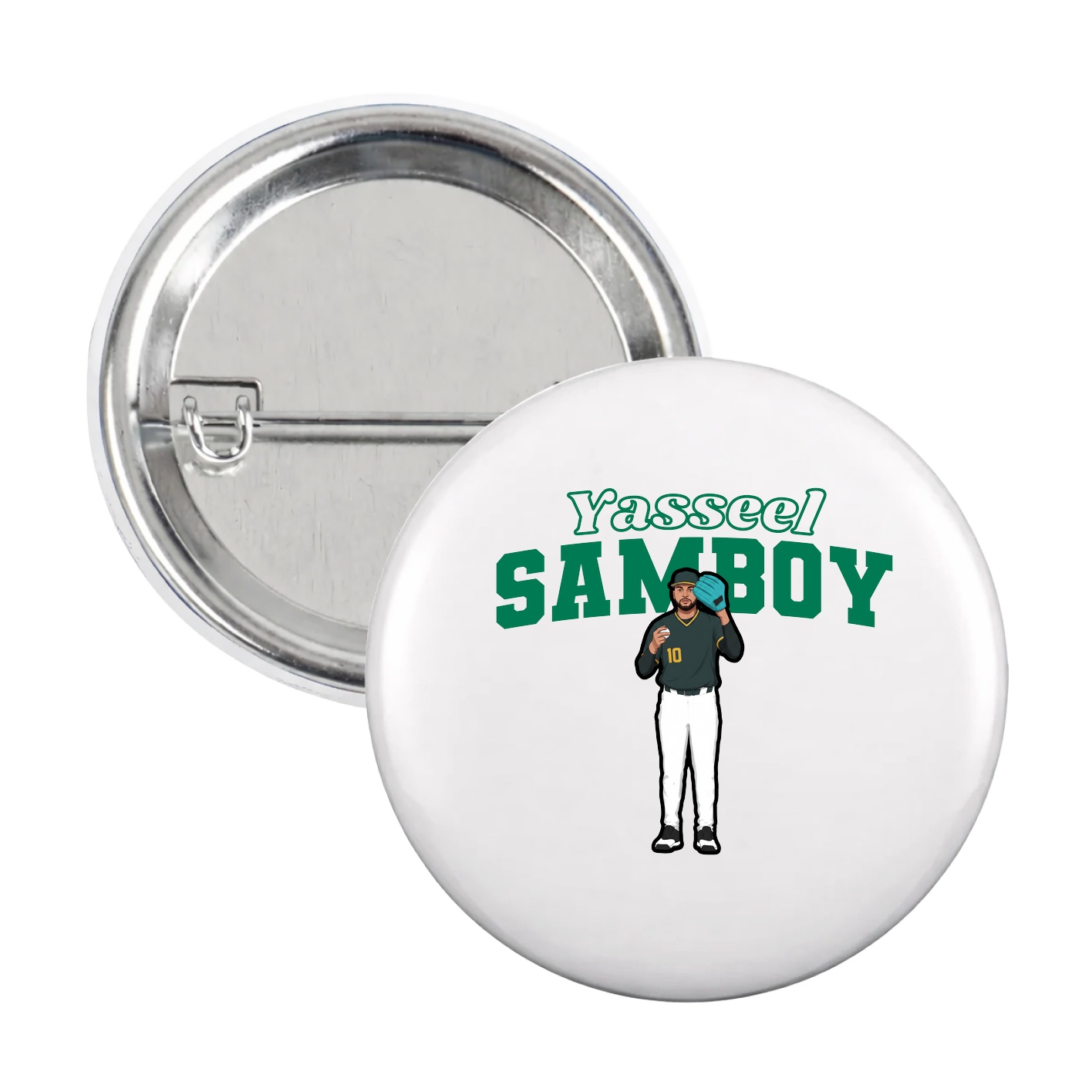 Game Day Button — Name Arch in White