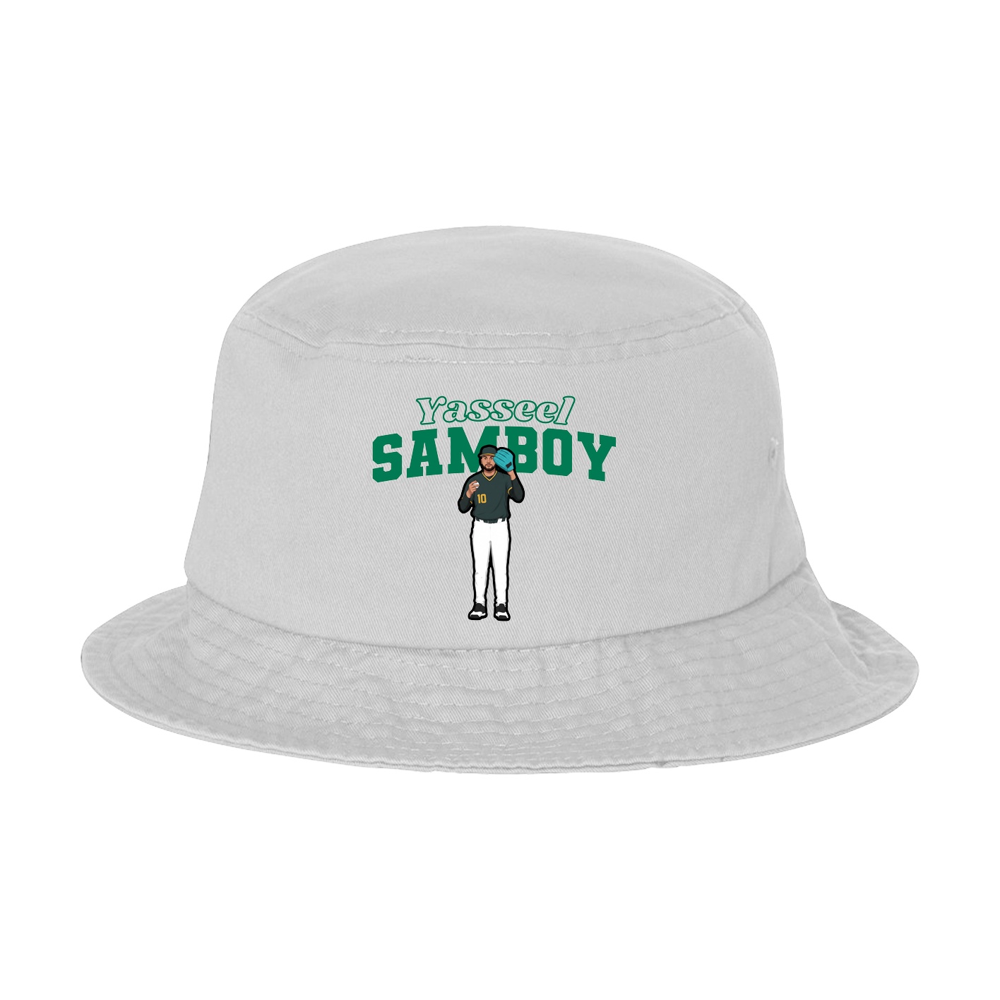 Bucket Cap — Name Arch in White