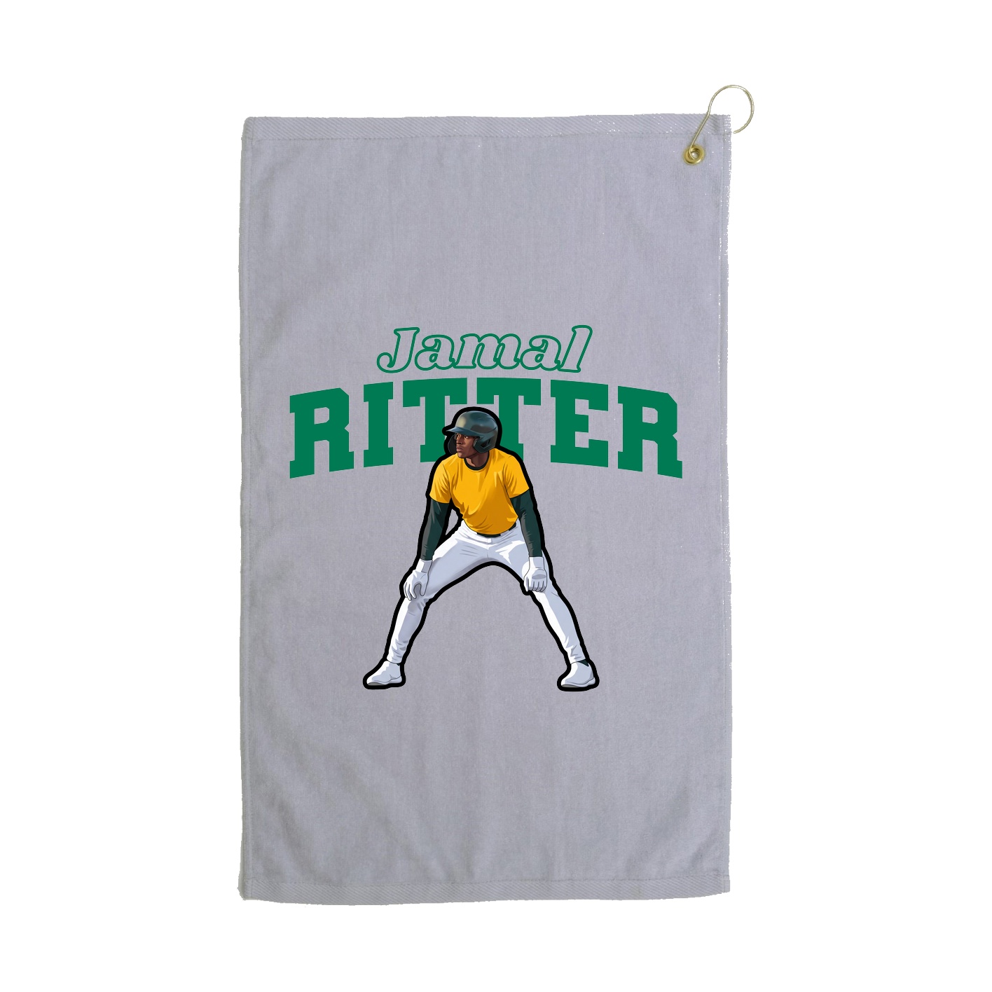 Golf Towel — Name Arch in Grey