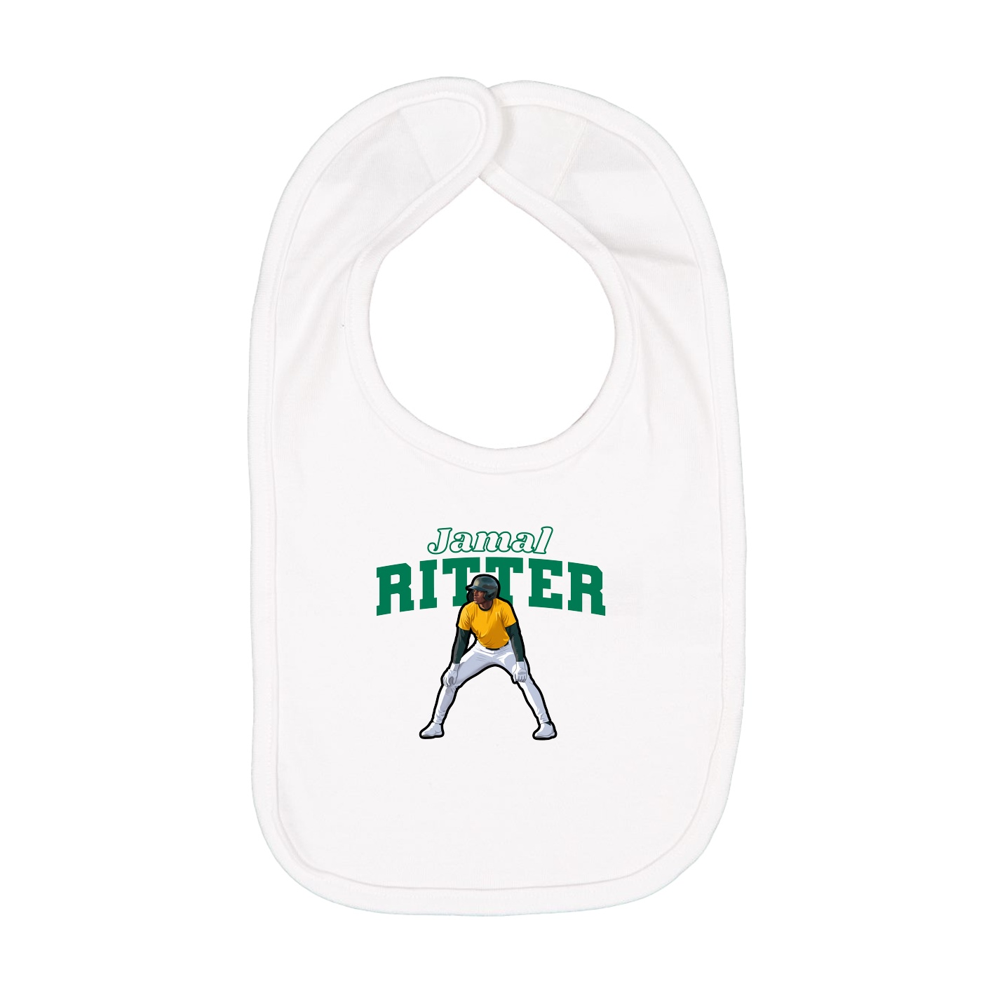 Infant Bib — Name Arch in White