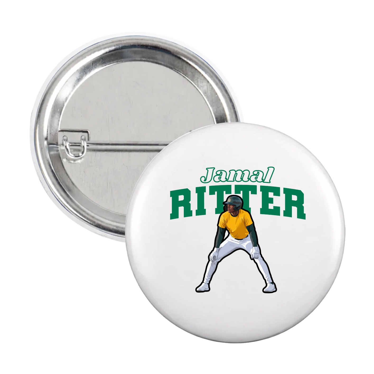 Game Day Button — Name Arch in White