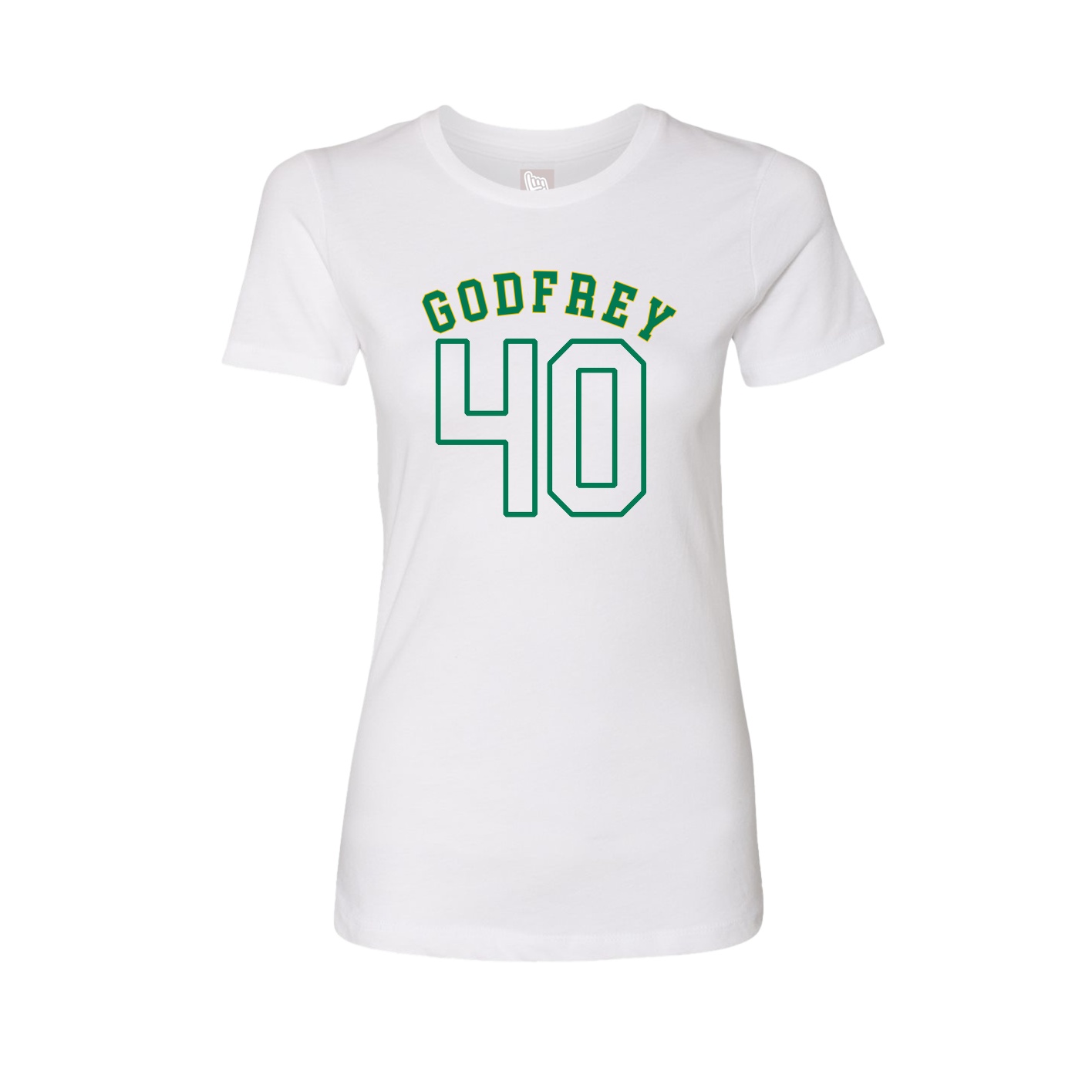 Fitted Women's Tee — Shirsey Arch in White