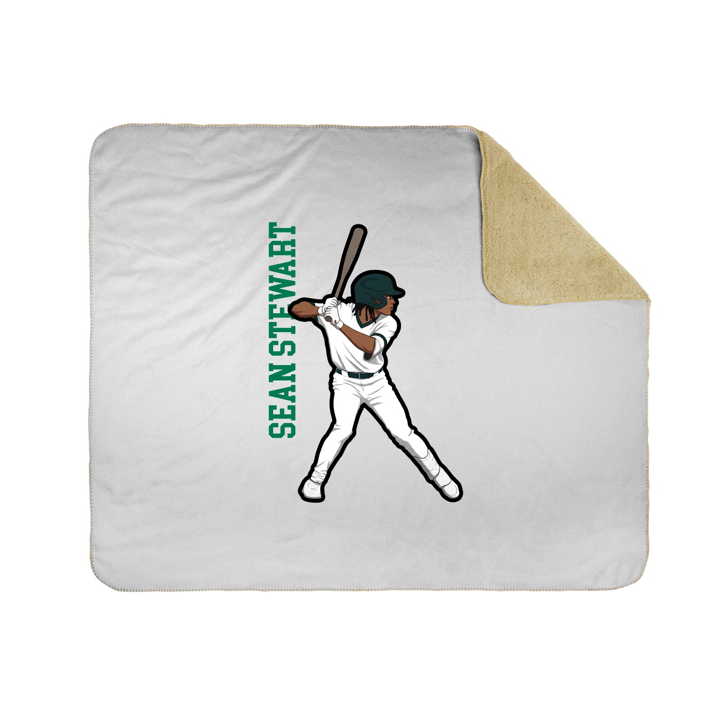 Throw Blanket — Name Vertical in White