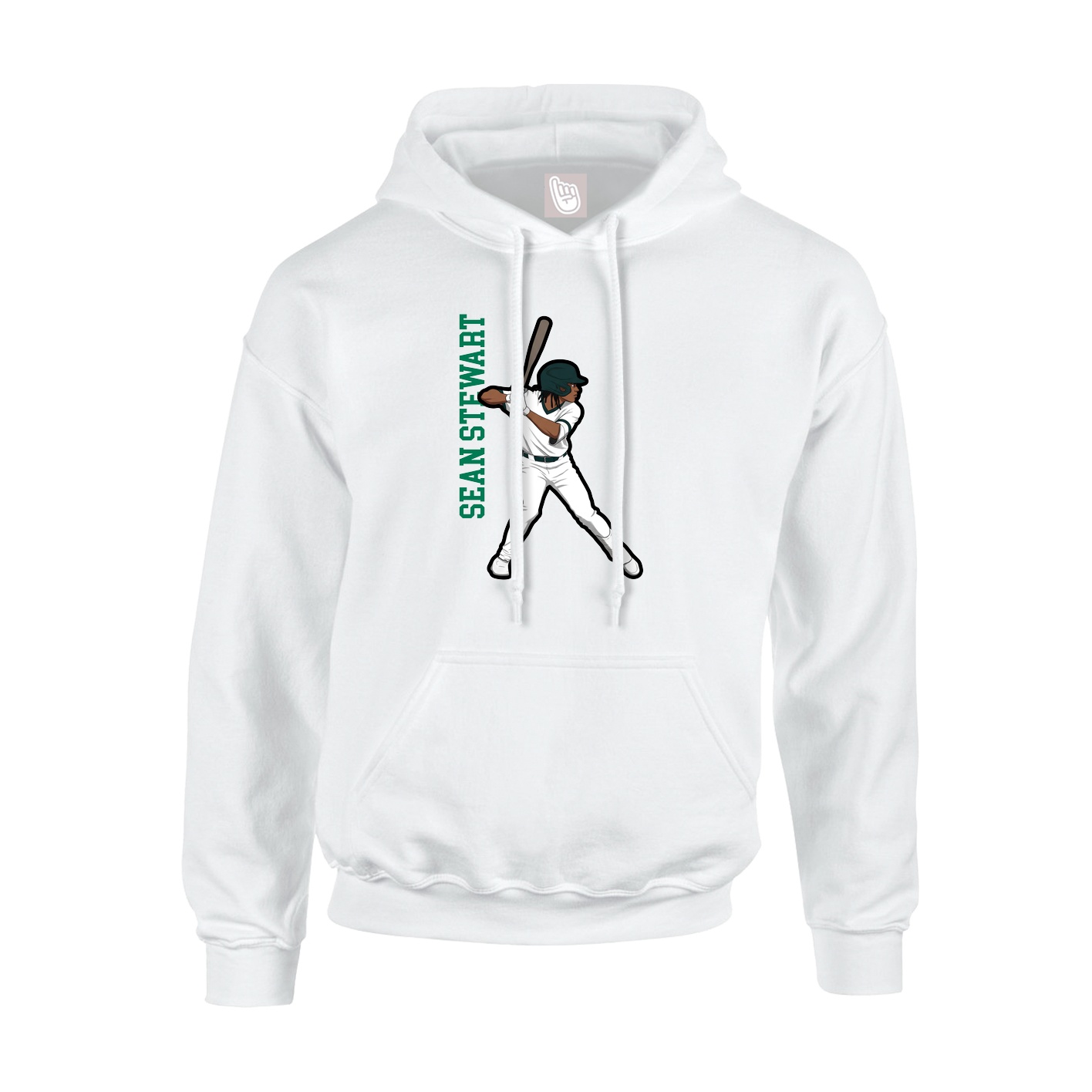 Youth Hoodie — Name Vertical in White