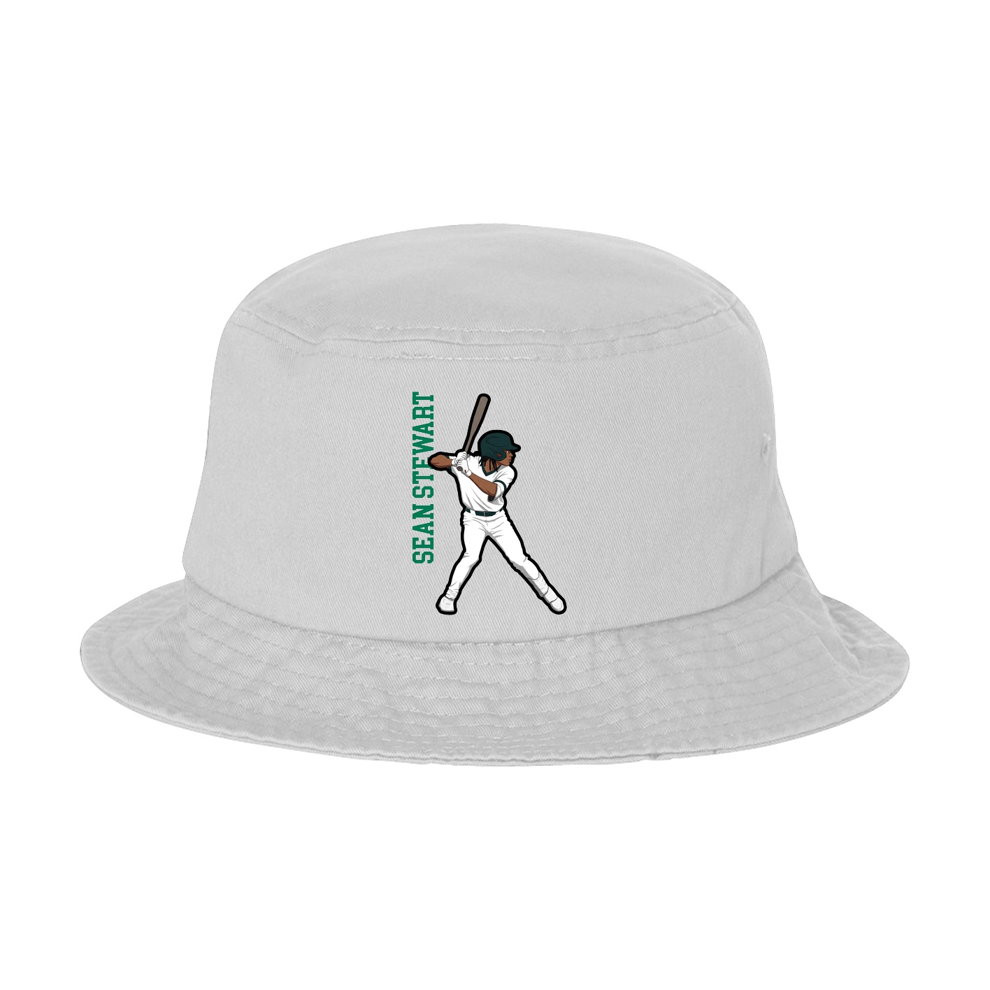 Bucket Cap — Name Vertical in White