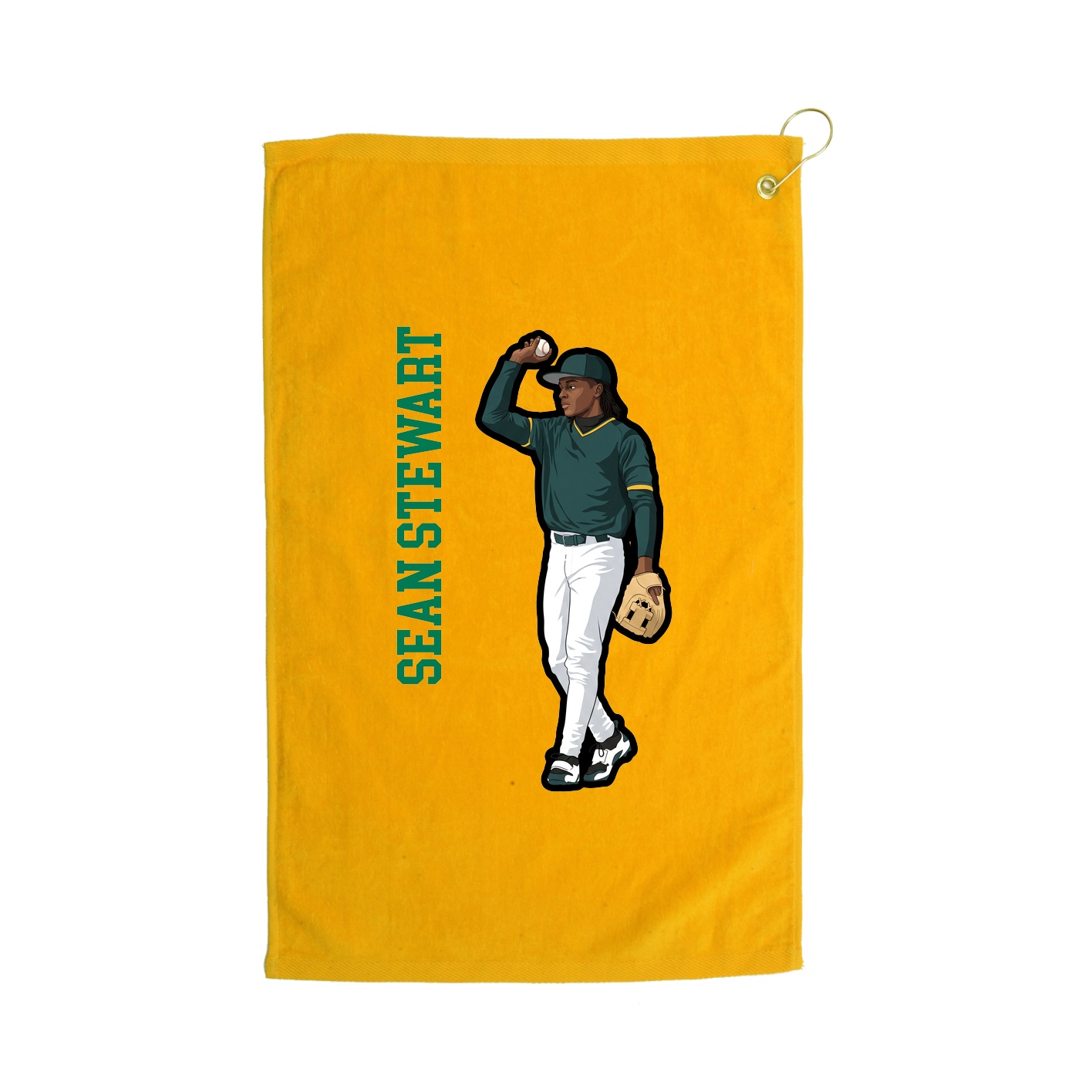 Golf Towel — Name Vertical in Gold