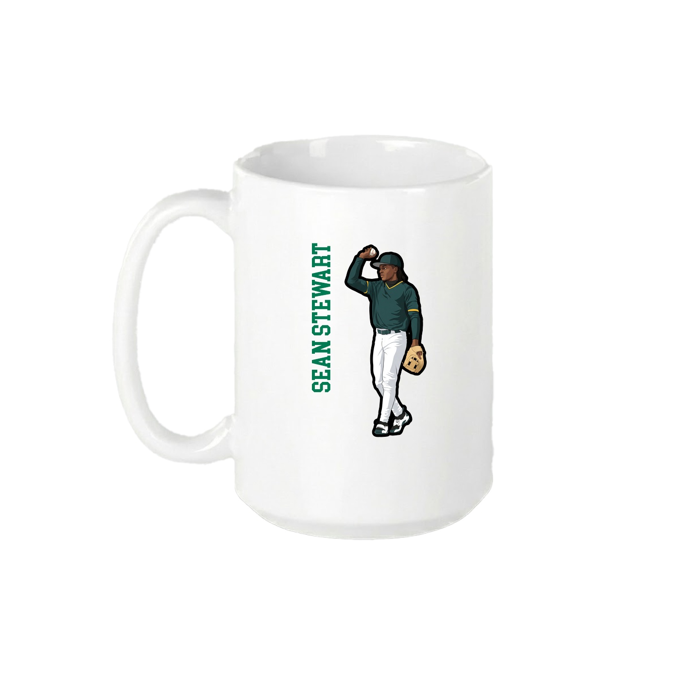 15oz Coffee Mug — Name Vertical in White