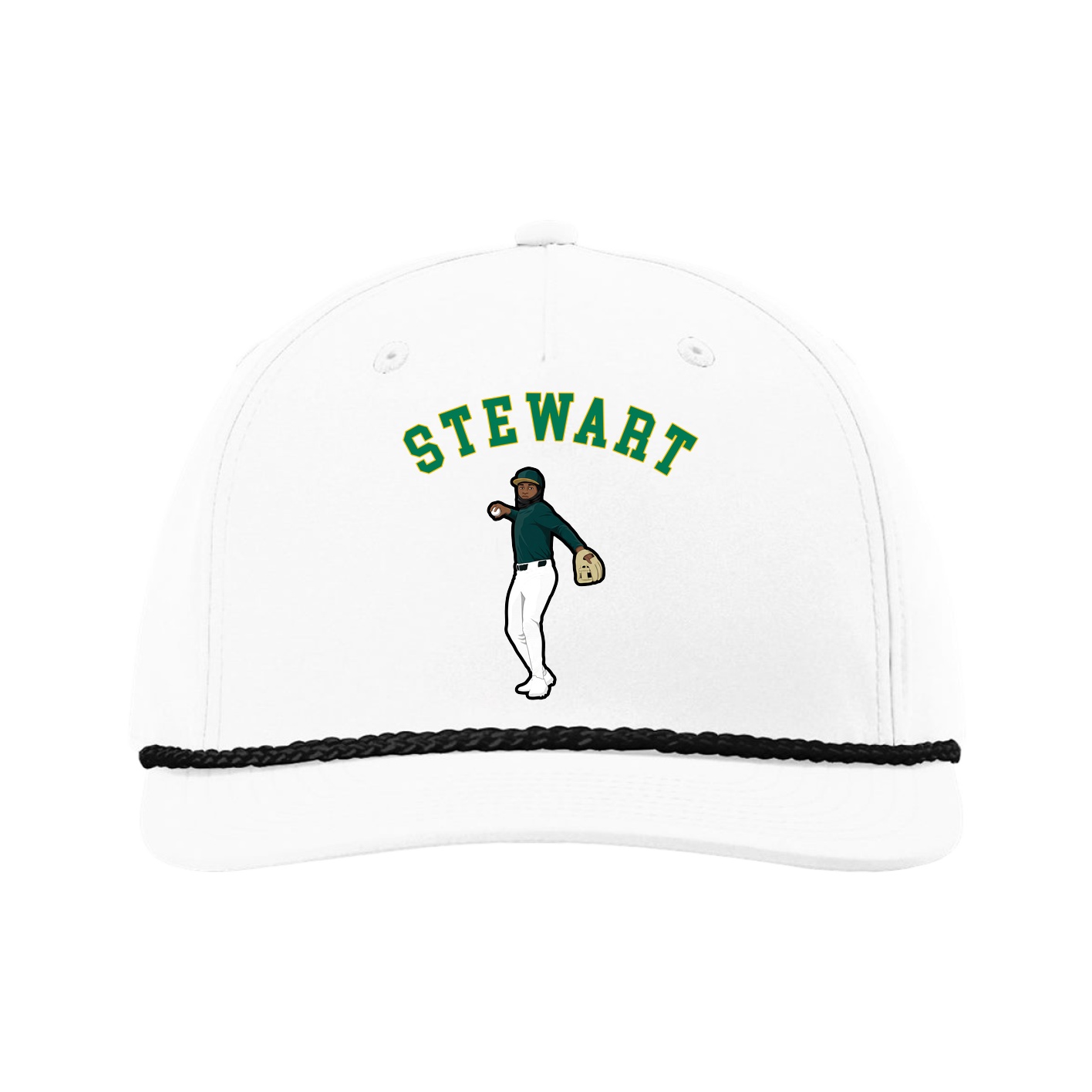 Five-Panel Classic Rope Cap — Shirsey Arch in White