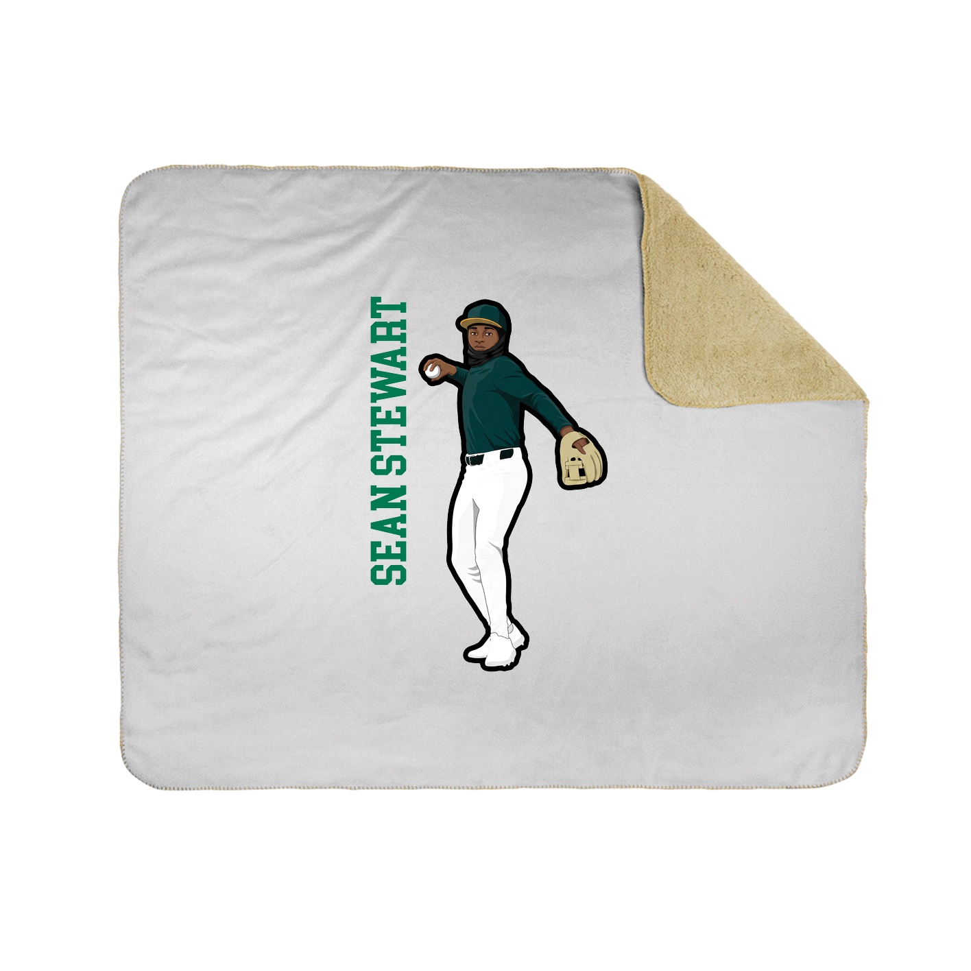 Throw Blanket — Name Vertical in White