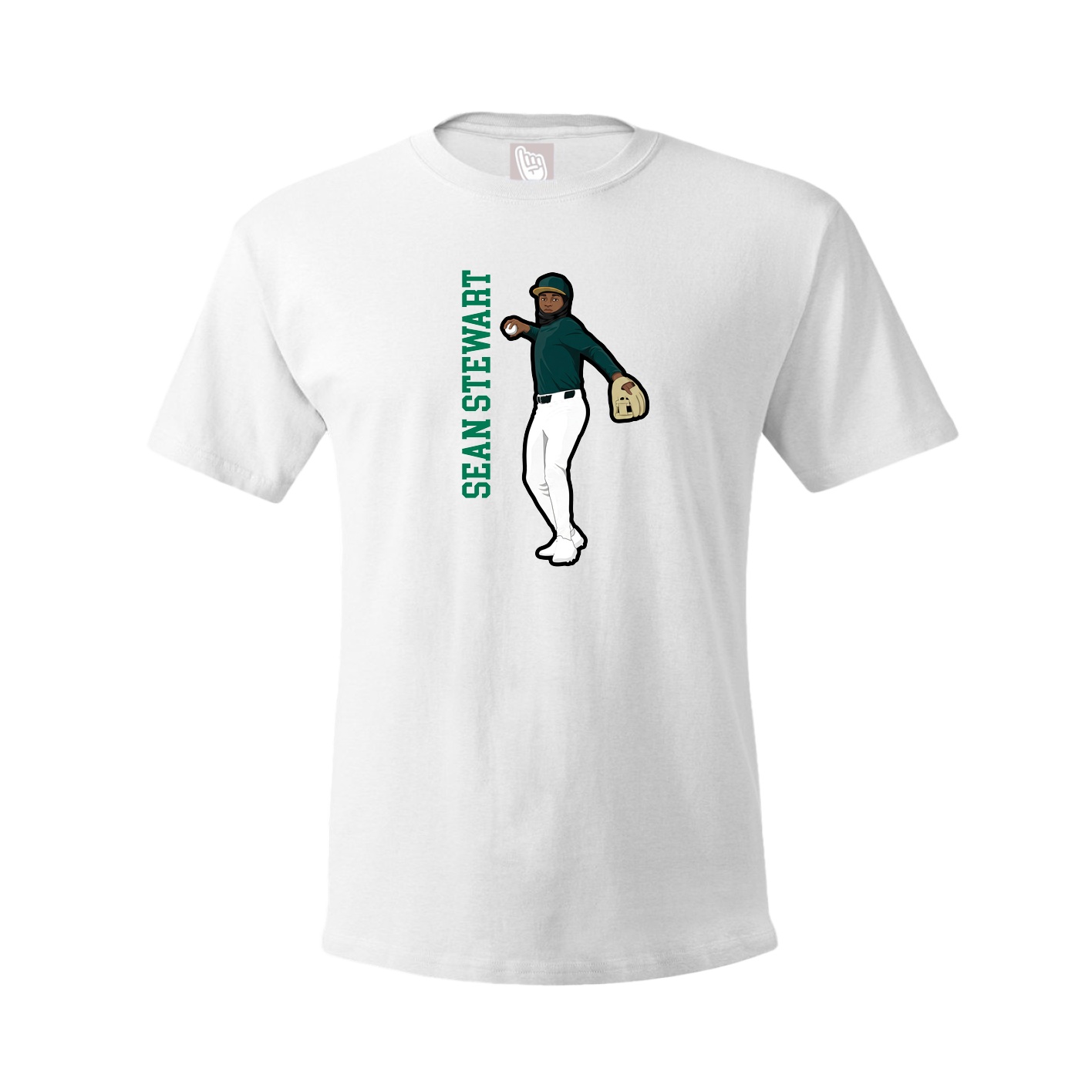 Youth Tee — Name Vertical in White