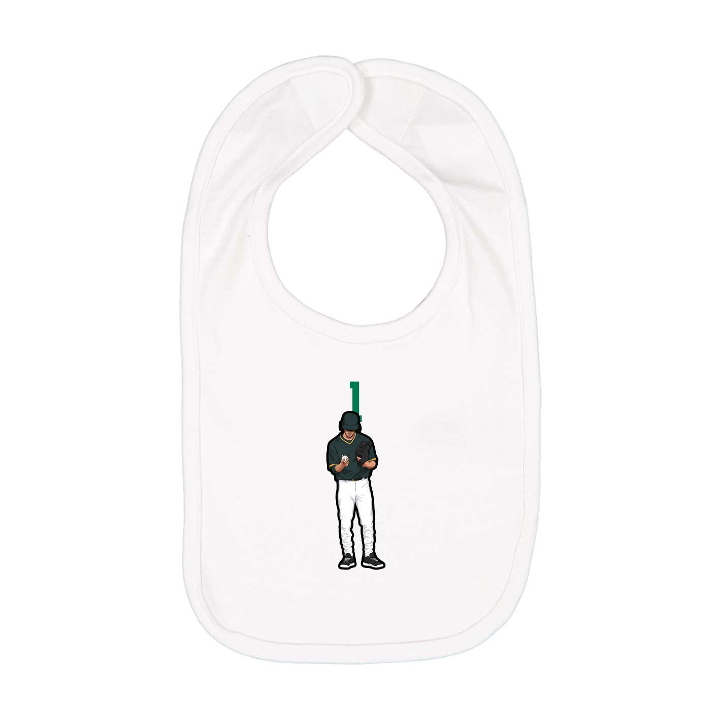 Infant Bib — Number Top in White