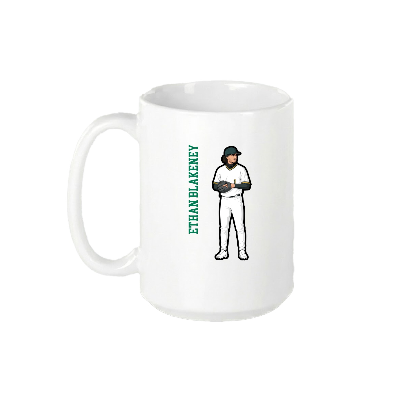 15oz Coffee Mug — Name Vertical in White