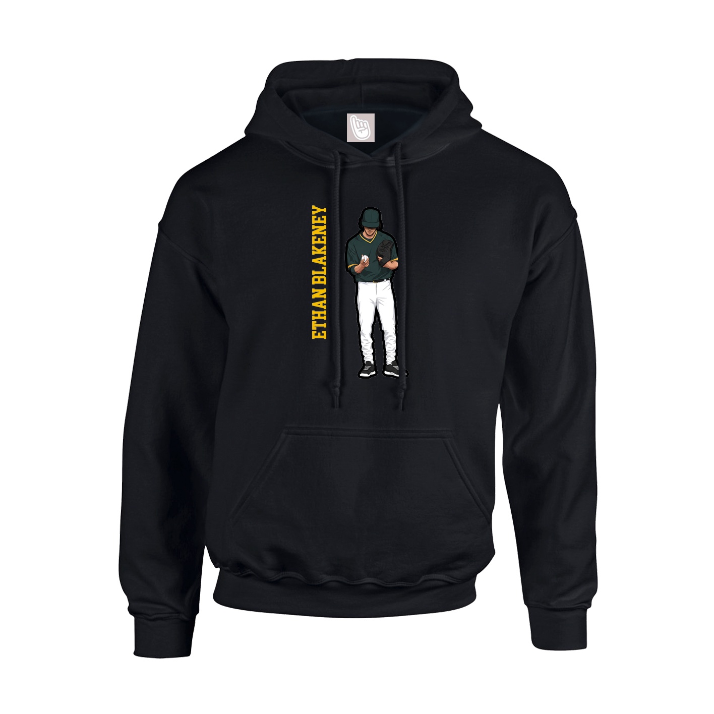 Hoodie — Name Vertical in Black