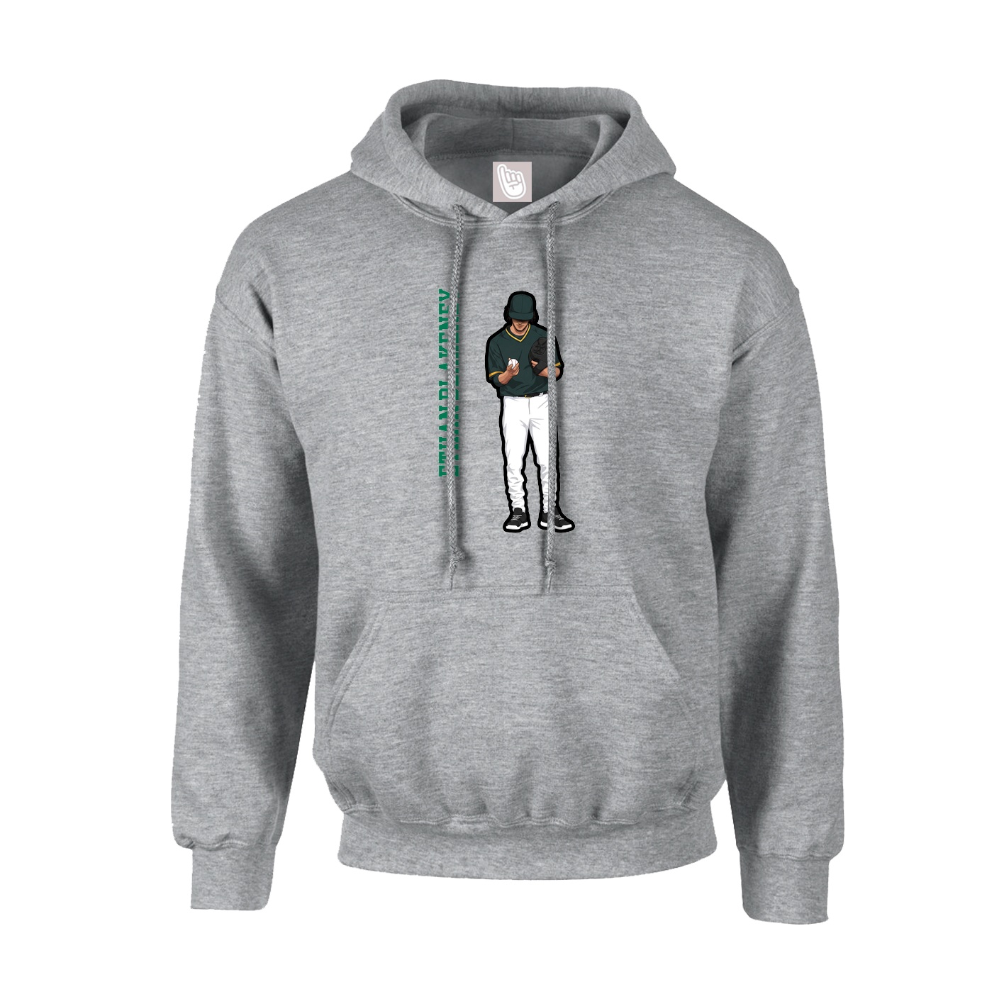 Youth Hoodie — Name Vertical in Grey