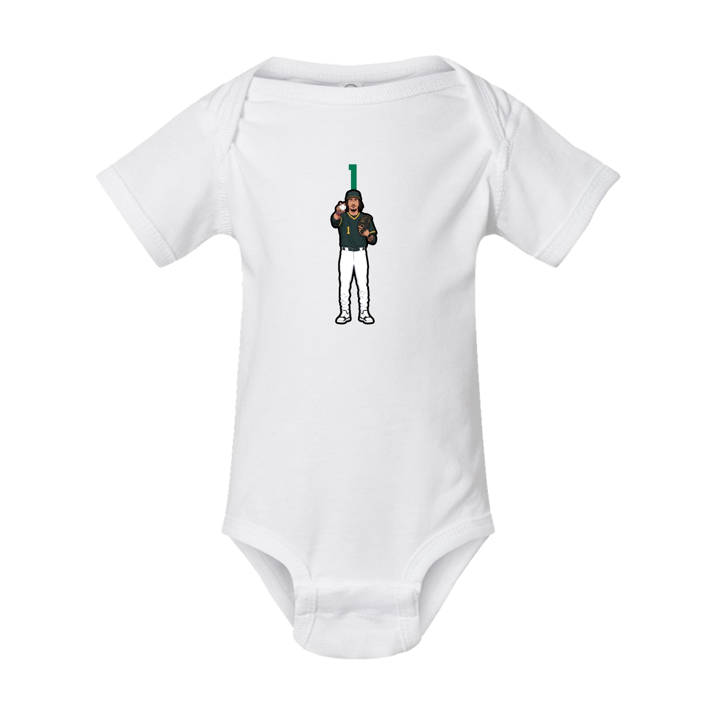 Baby Onesie — Number Top in White
