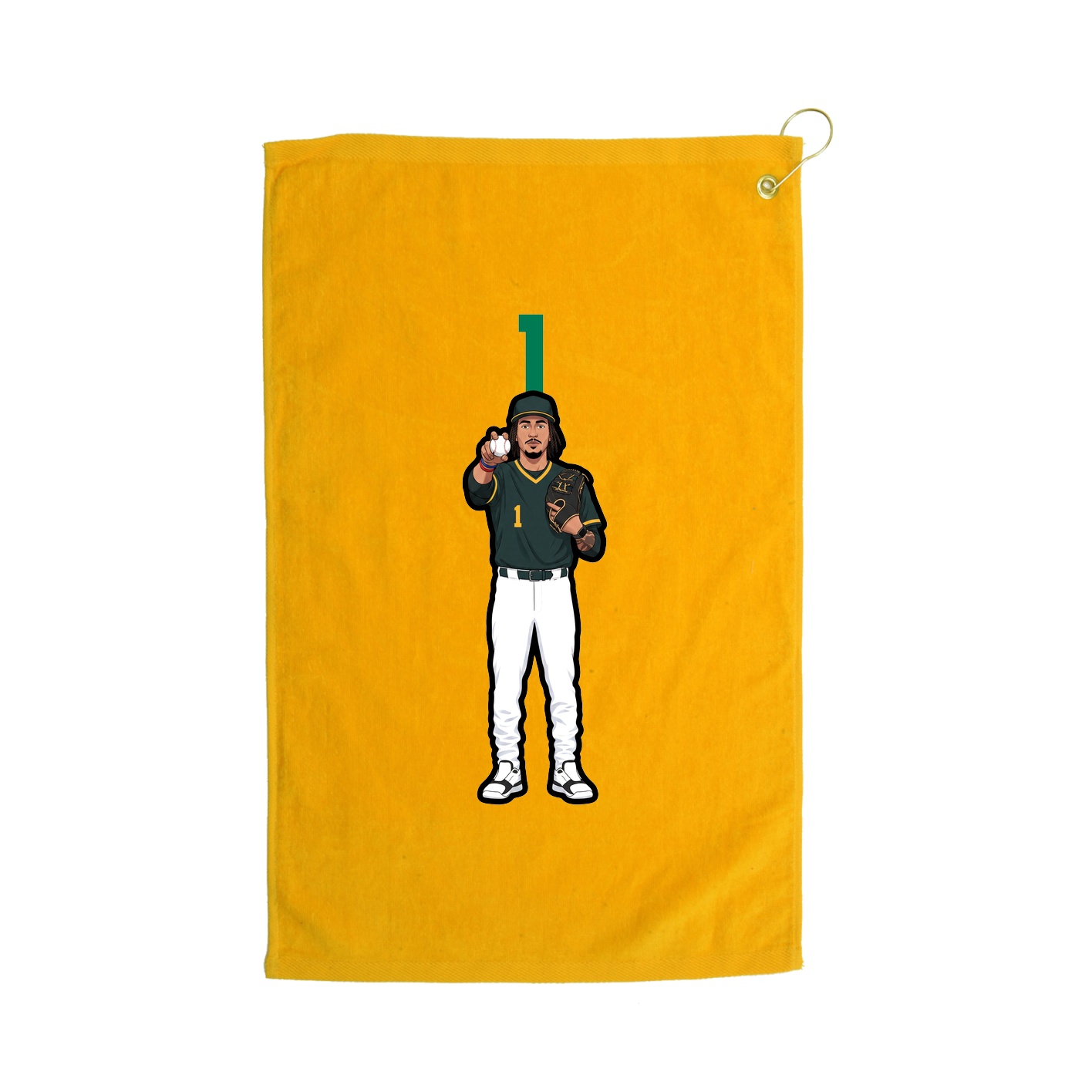 Golf Towel — Number Top in Gold