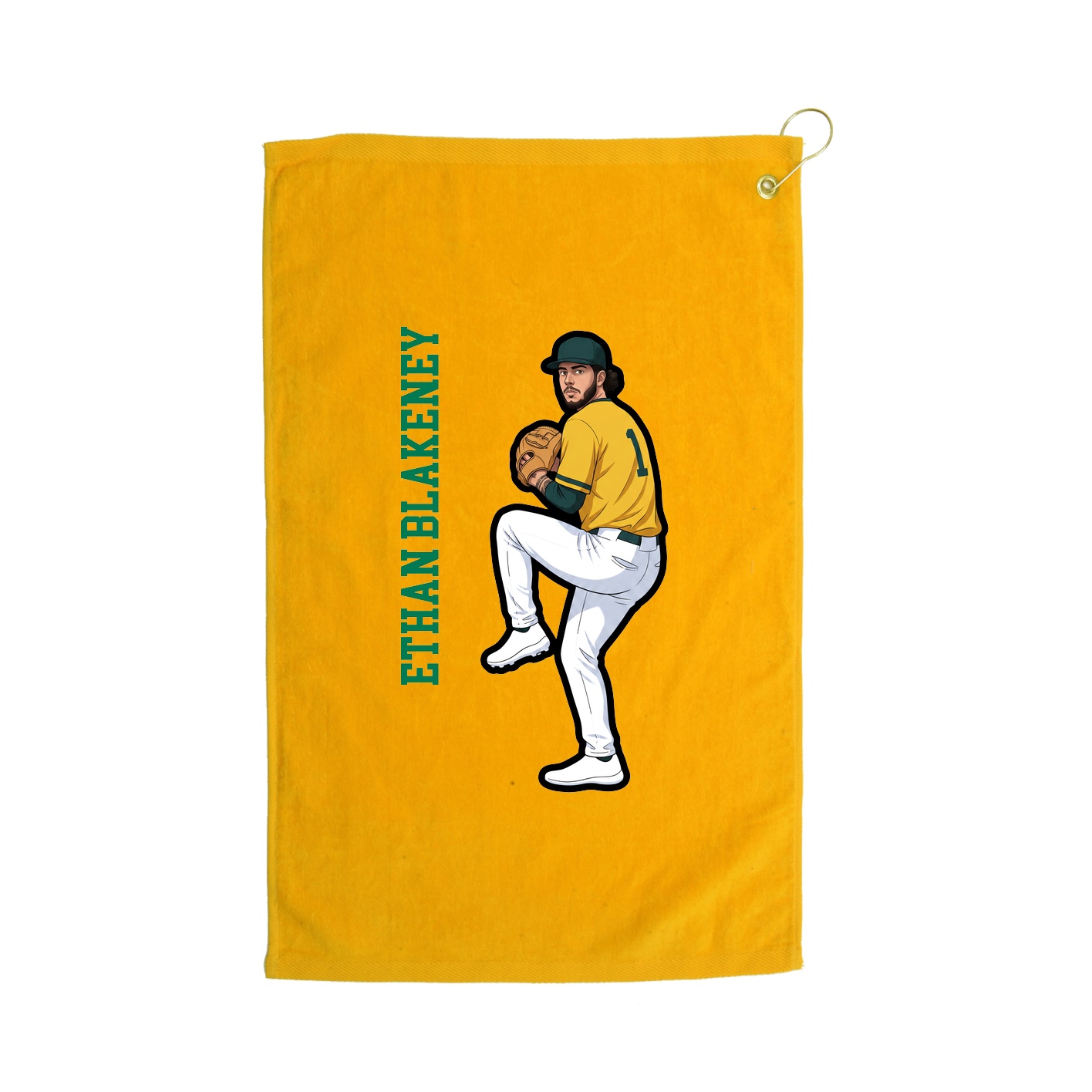 Golf Towel — Name Vertical in Gold