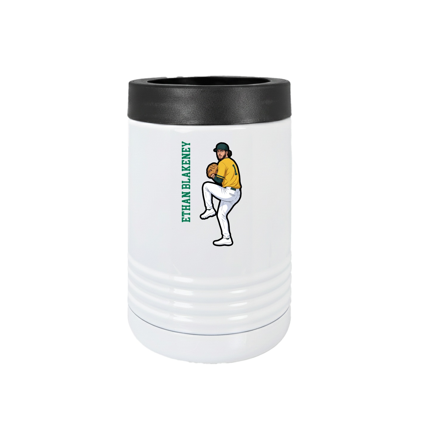 Beverage Holder — Name Vertical in White