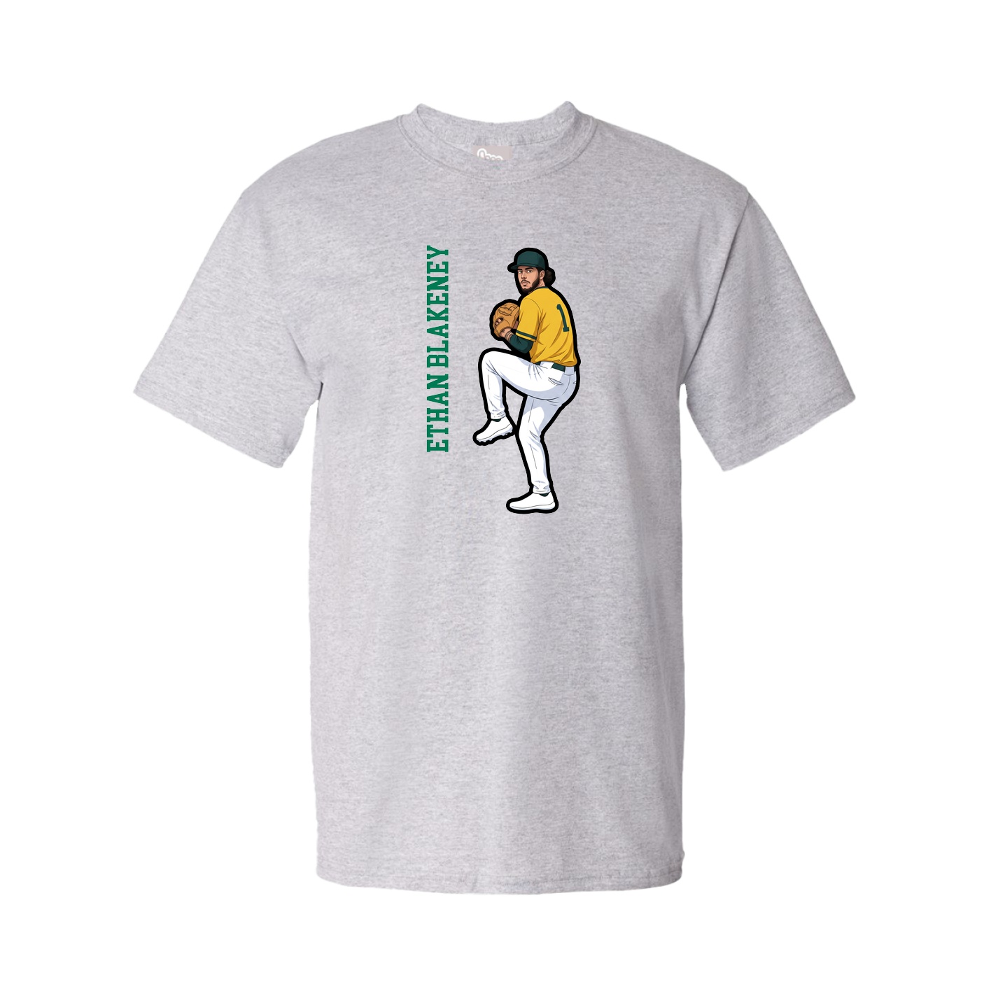 Youth Tee — Name Vertical in Grey